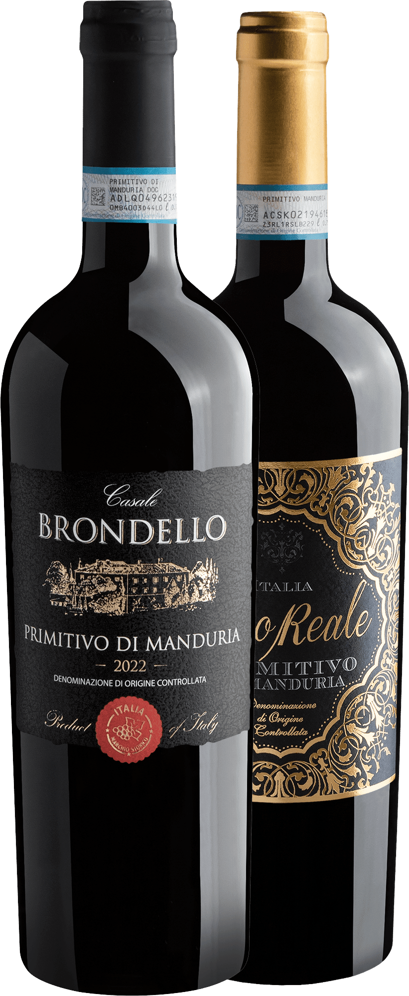 Kit 2 Primitivo di Manduria | Casale Brondello + Nero Reale por R$97,67 cada garrafa com cupom