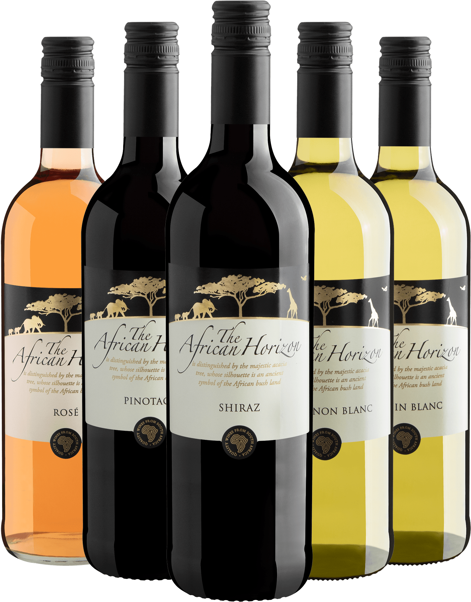 Kit 5 Vinhos da Linha The African Horizon por R$49,90 cada garrafa
