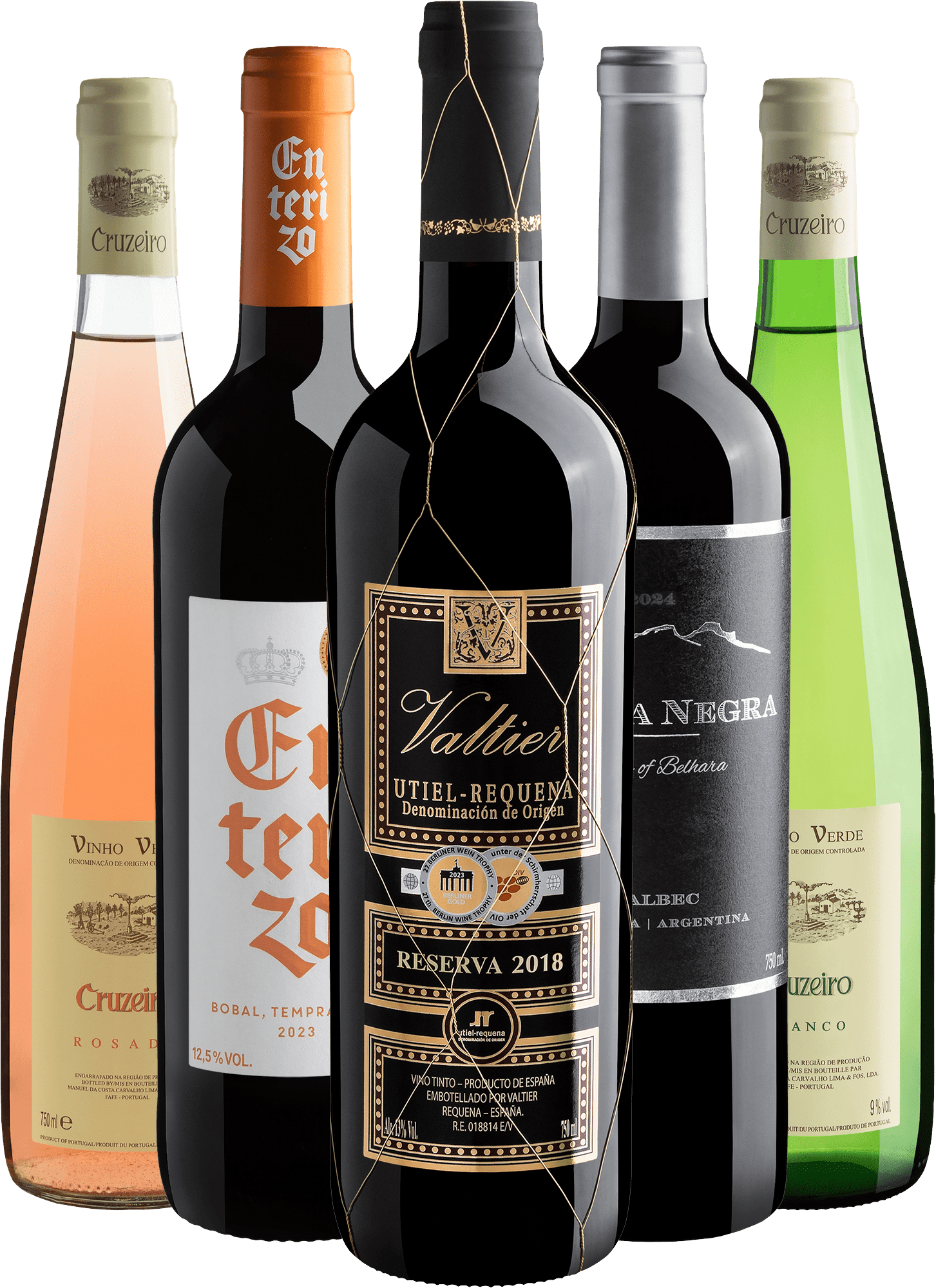 Kit 5 Vinhos Premiados por R$39,90 cada garrafa