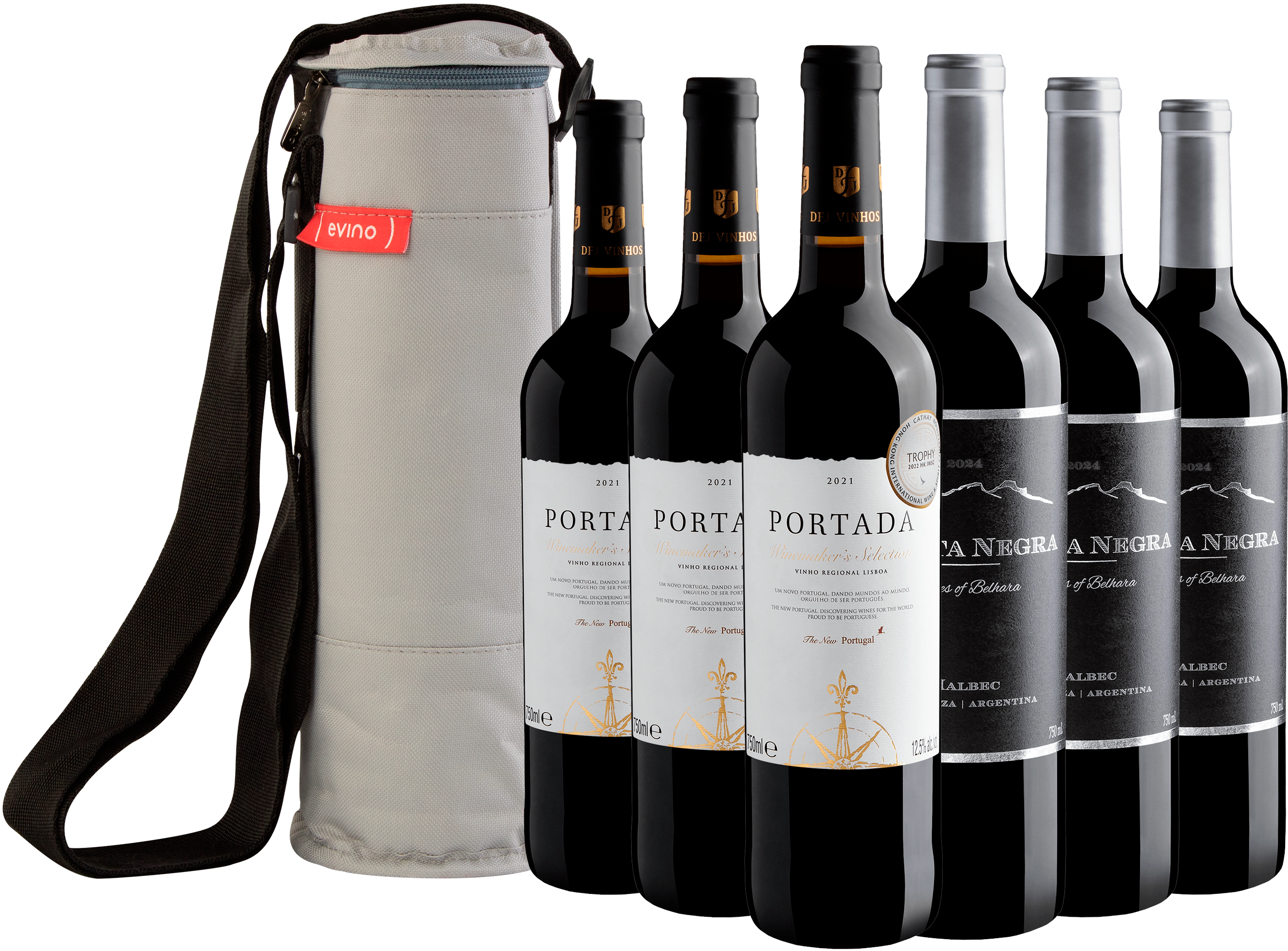 Kit 3 Portada Winemaker's + 3 Punta Negra Malbec + Bolsa Exclusiva Grátis
