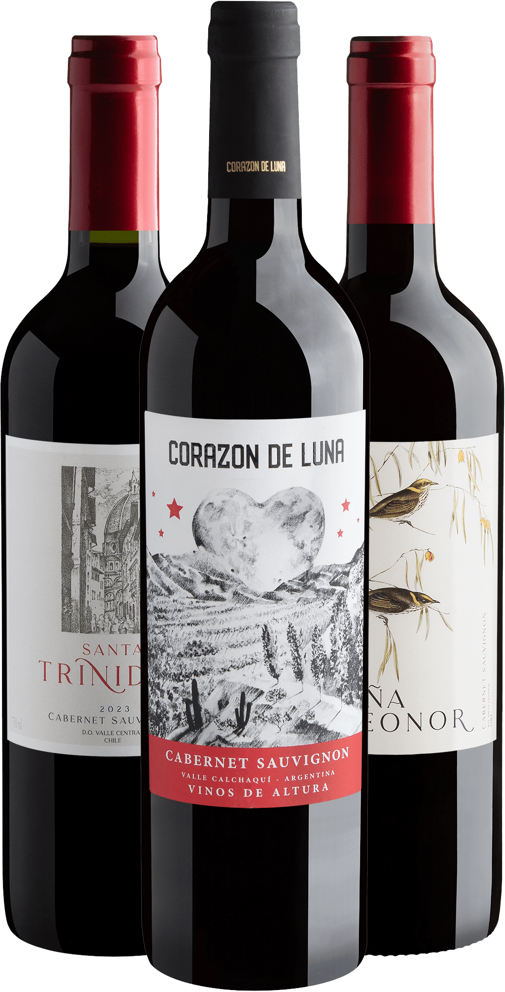 Kit 3 Cabernets Sauvignons por R$28,90 cada garrafa