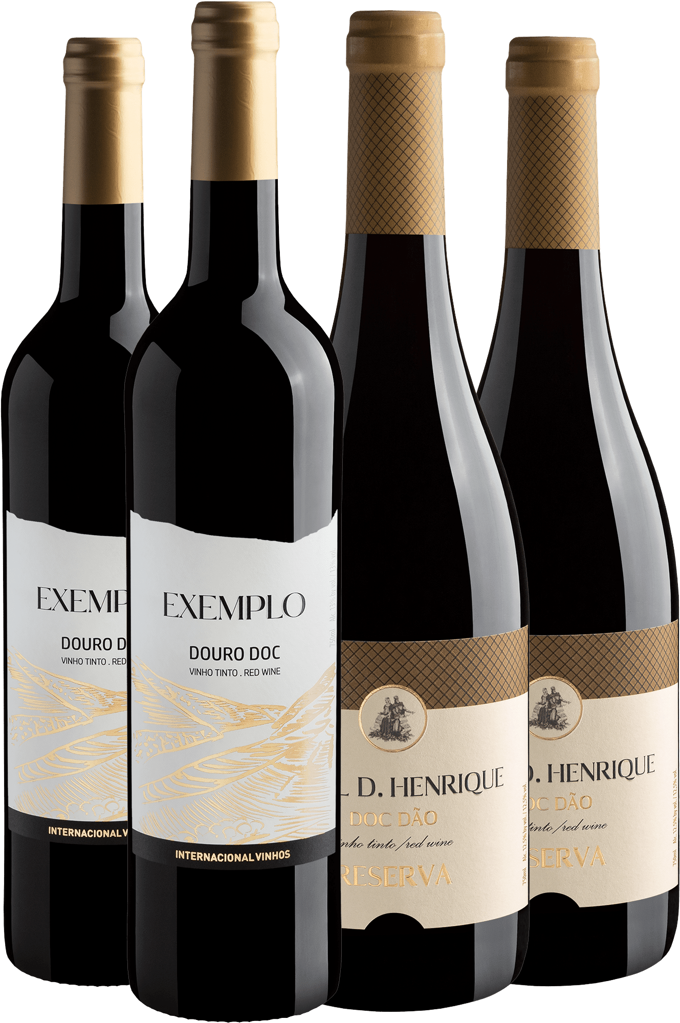 Kit Regiões Portuguesas | 2 Douro + 2 Dão por R$49,90 cada garrafa