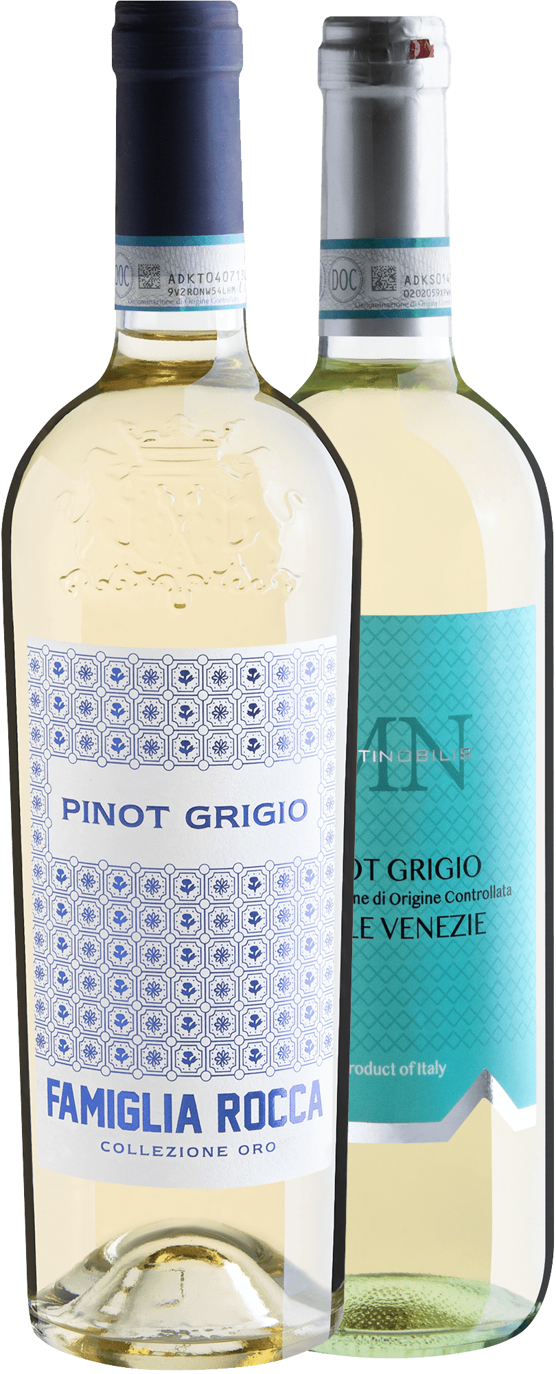Kit Pinot Grigio | 1 Famiglia Rocca + 1 Musti Nobilis por R$64,90 cada garrafa