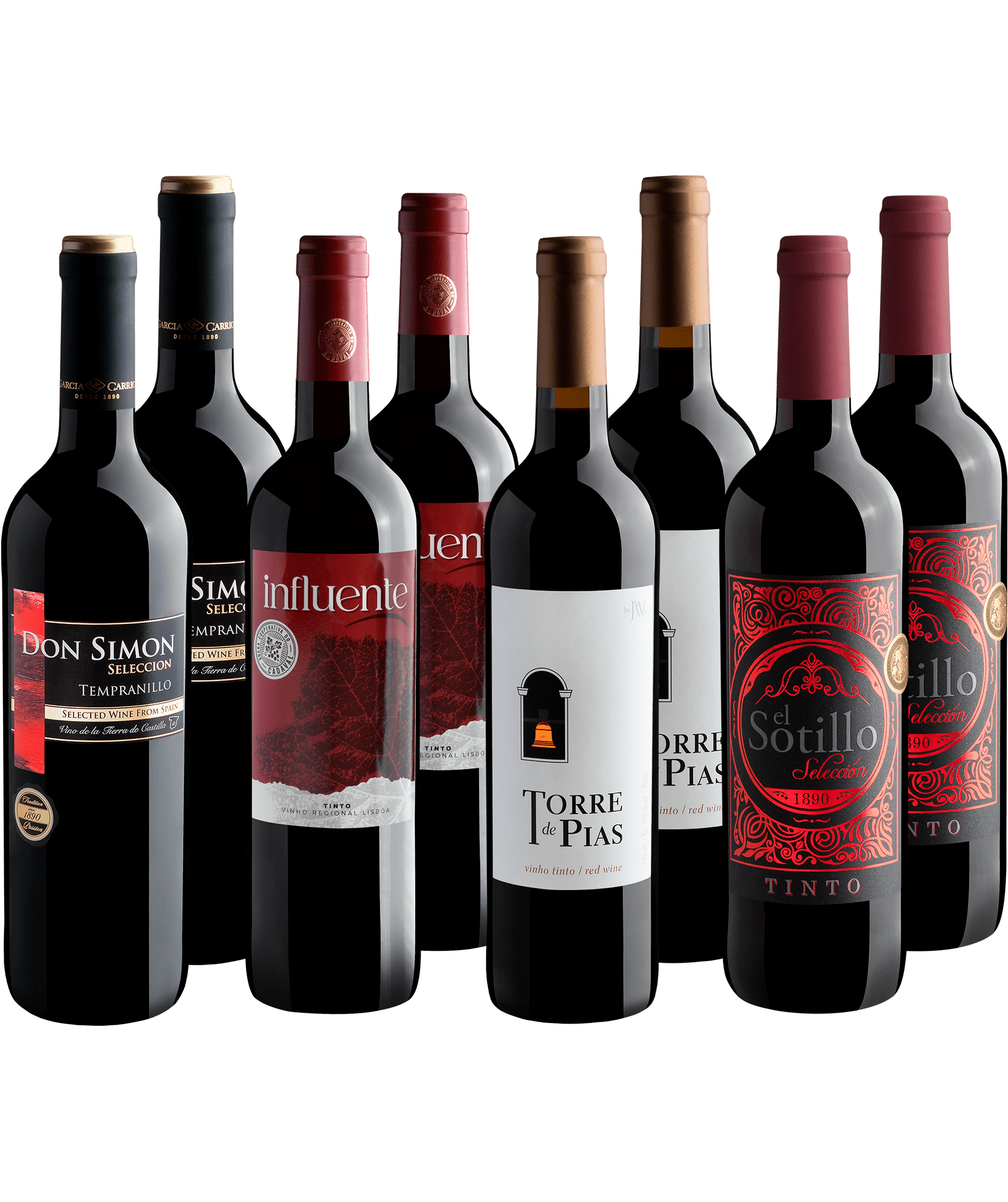 Kit Vinhos Espanhóis e Portugueses | 8 garrafas por R$26,90 cada
