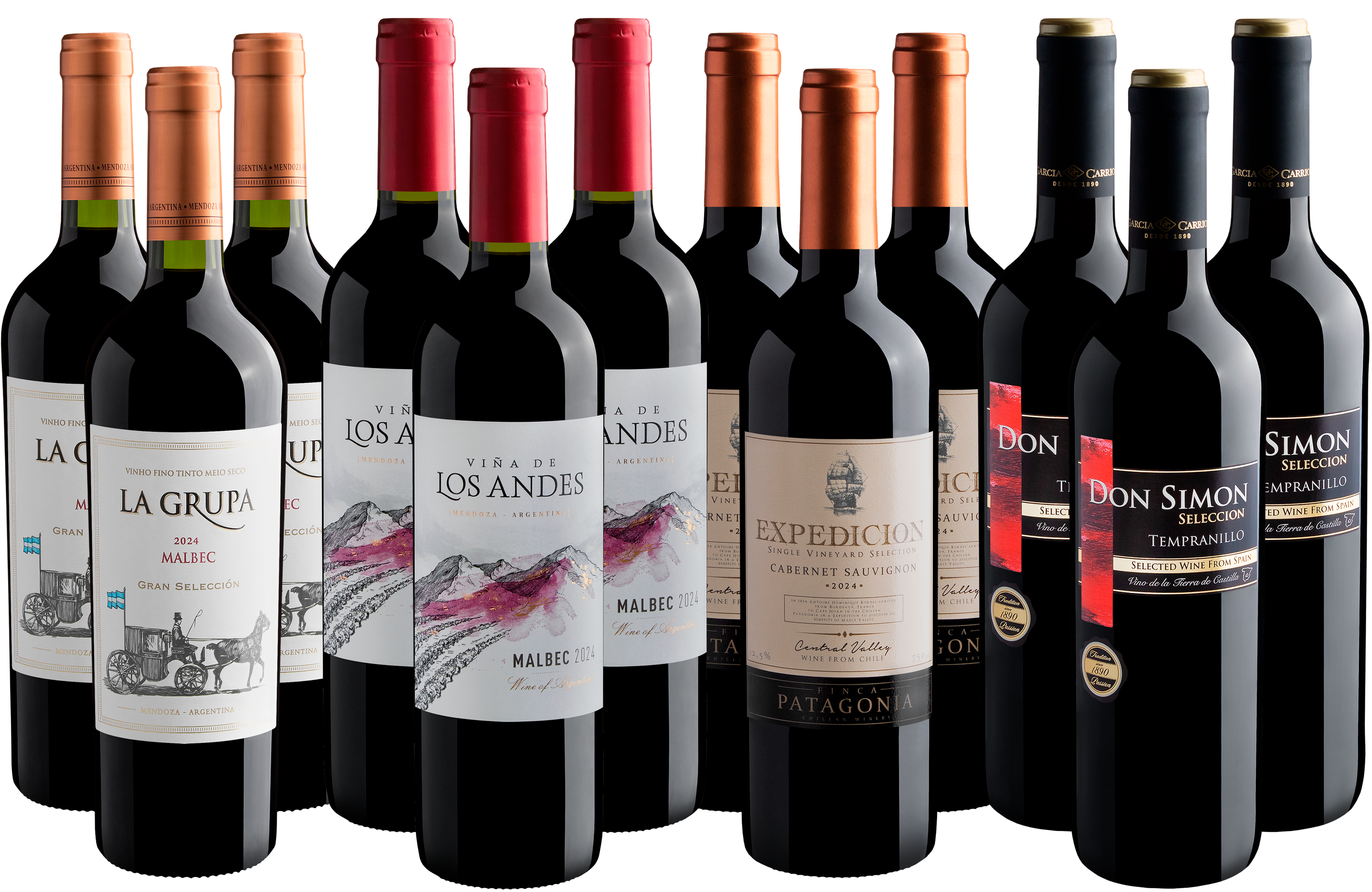 Kit Vinhos Tintos Best Sellers | 12 garrafas por R$28,90 cada 