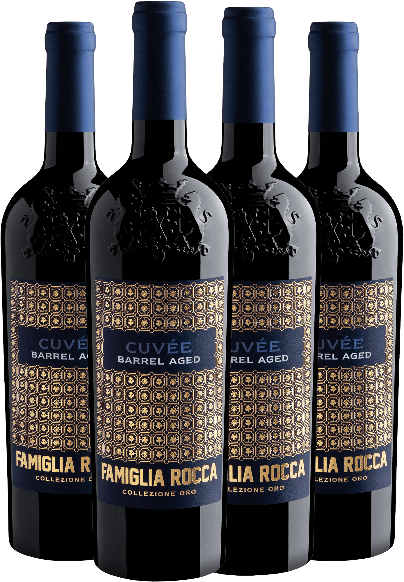 Kit 4 Famiglia Rocca Collezione Oro Cuvée Barrel Aged Rosso por R$84,90 cada garrafa