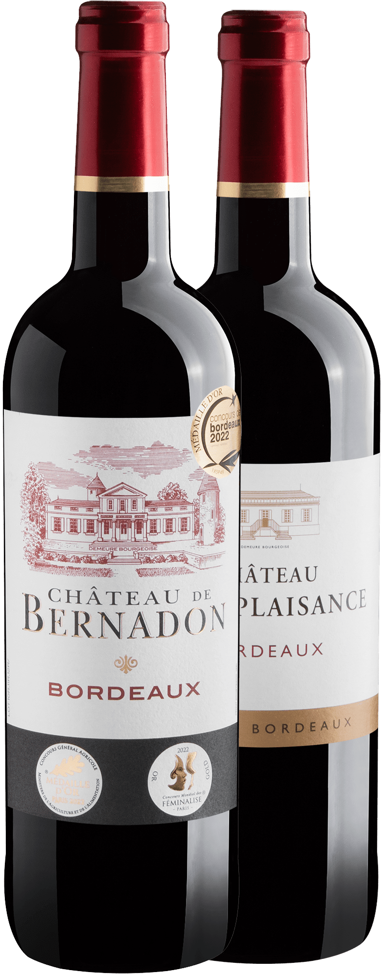 Kit 2 Tintos de Bordeaux Premiados por R$64,90 cada garrafa