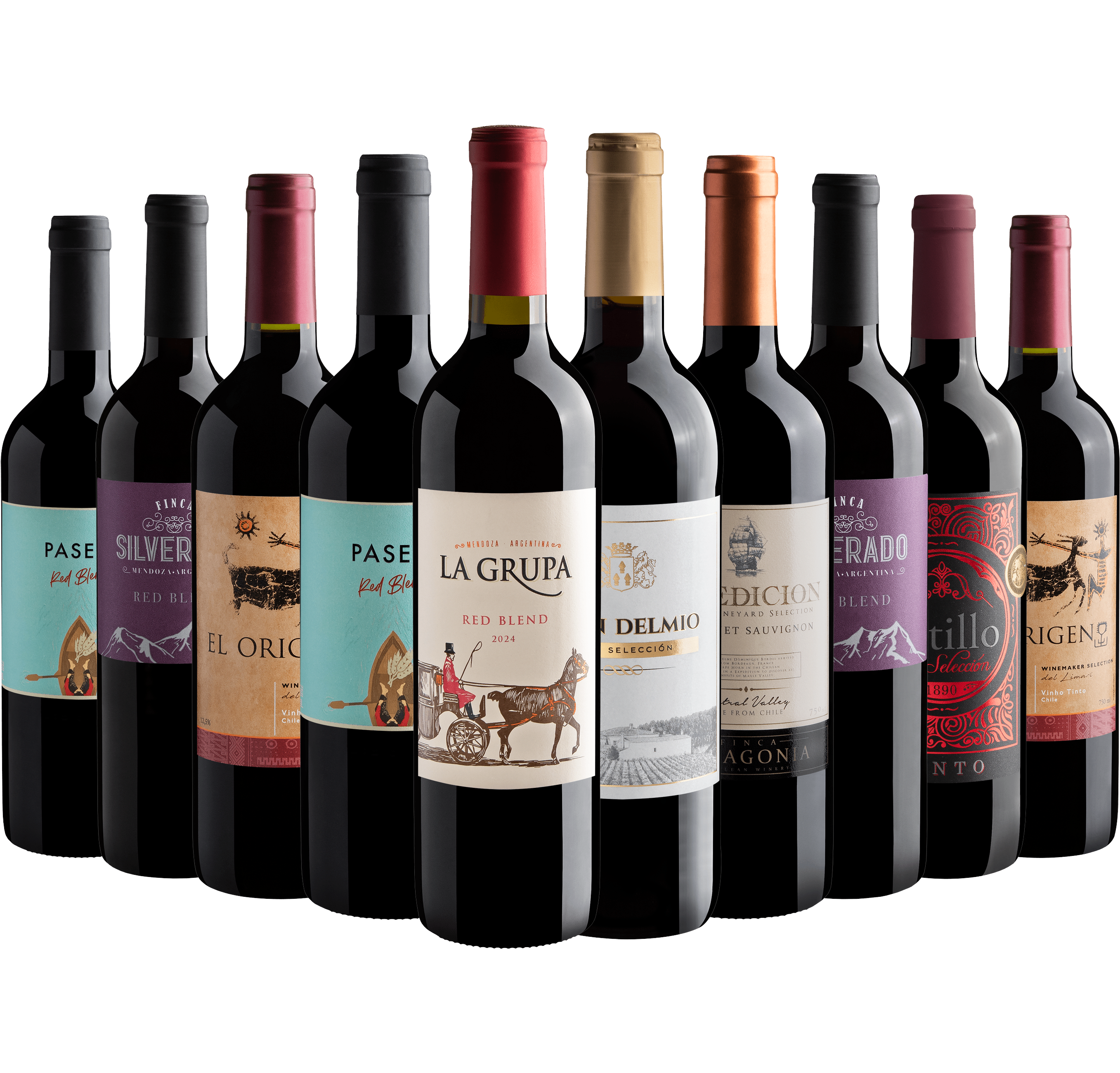 Kit 10 Vinhos Tintos por R$22,90 cada garrafa*