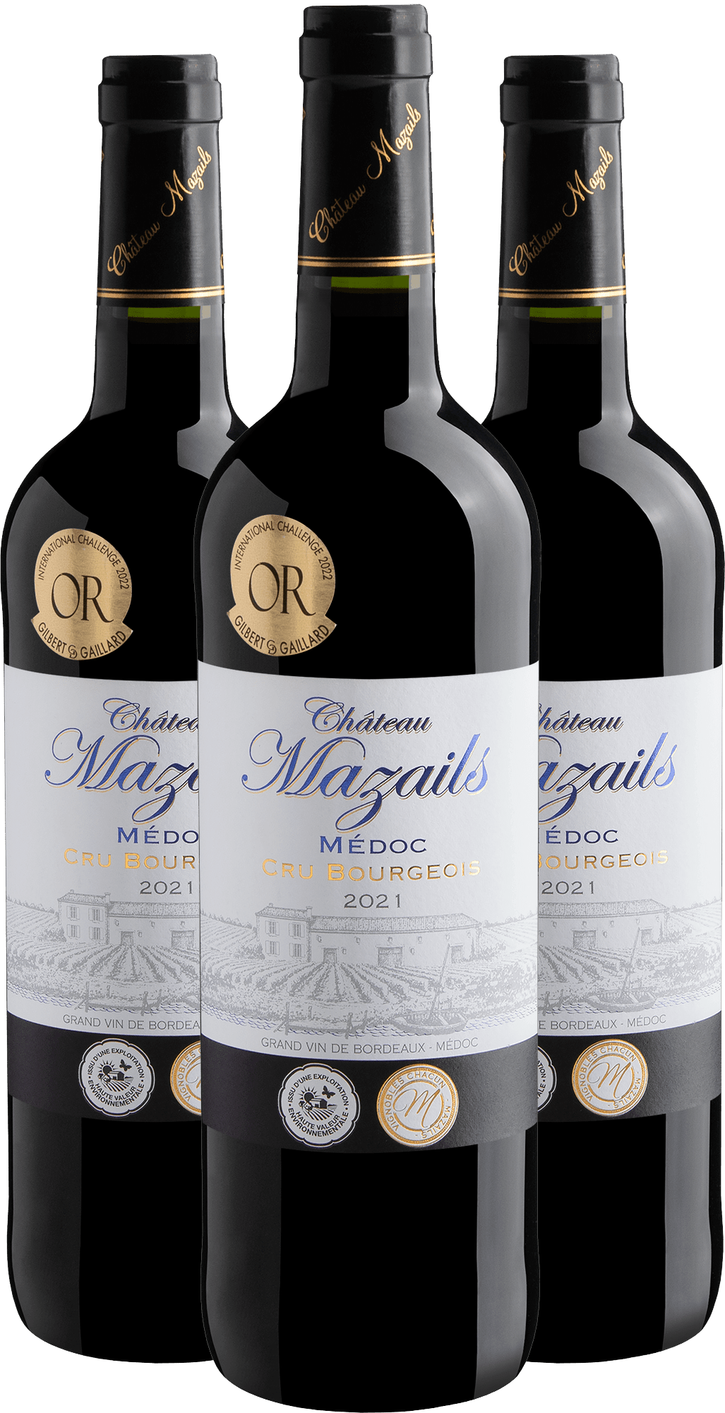 Kit 3 Château Mazails Médoc Cru Bourgeois AOC 