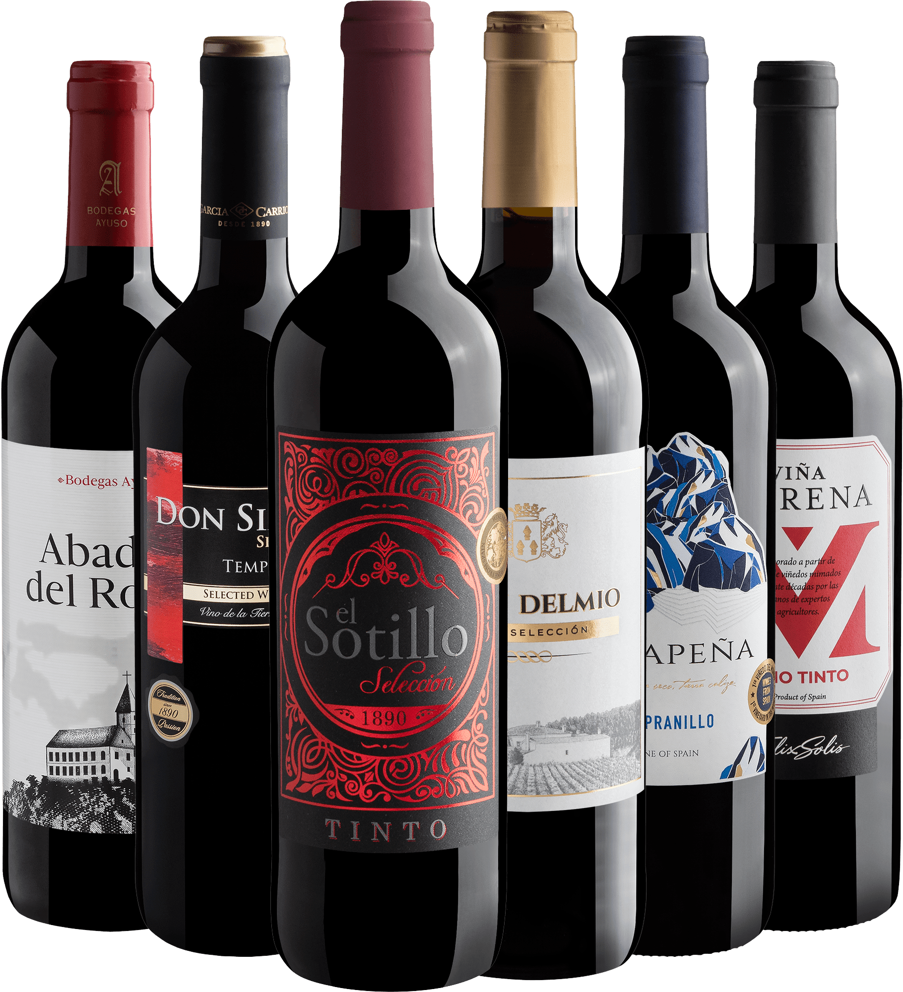 Kit 6 Vinhos Tintos Espanhóis por R$27,90 cada garrafa