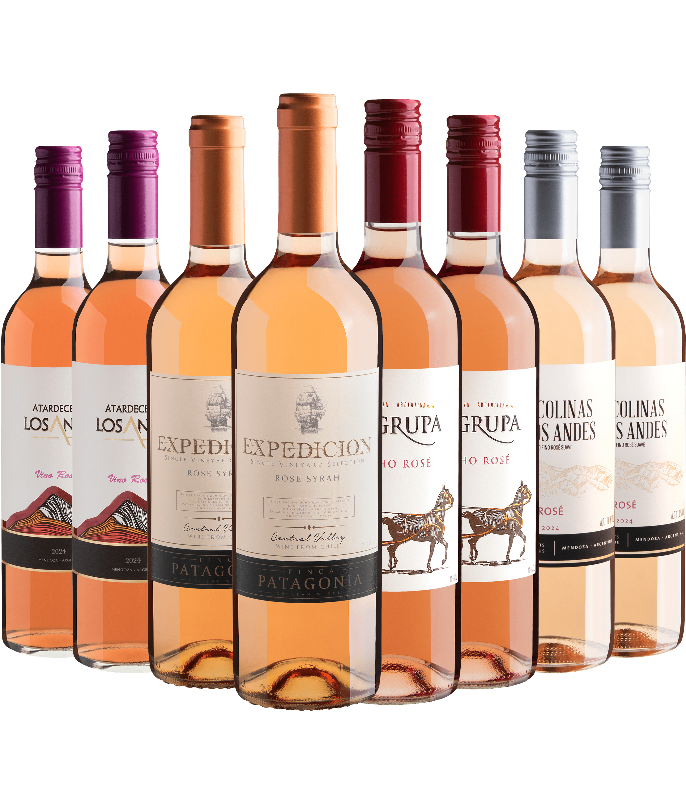 Kit 8 Vinhos Rosés por R$26,90 cada*