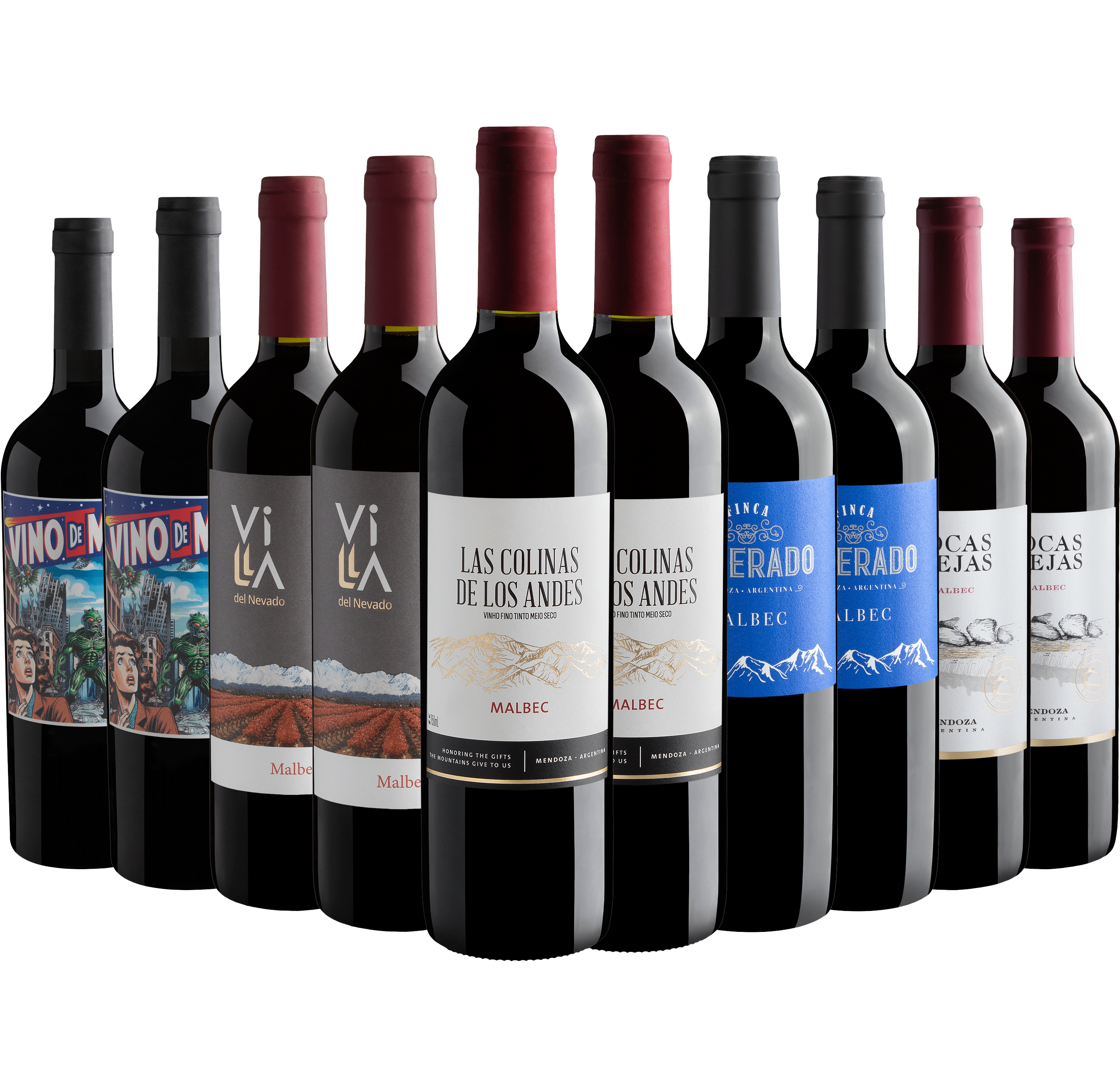 Kit 10 Malbecs por R$27,90 cada garrafa*