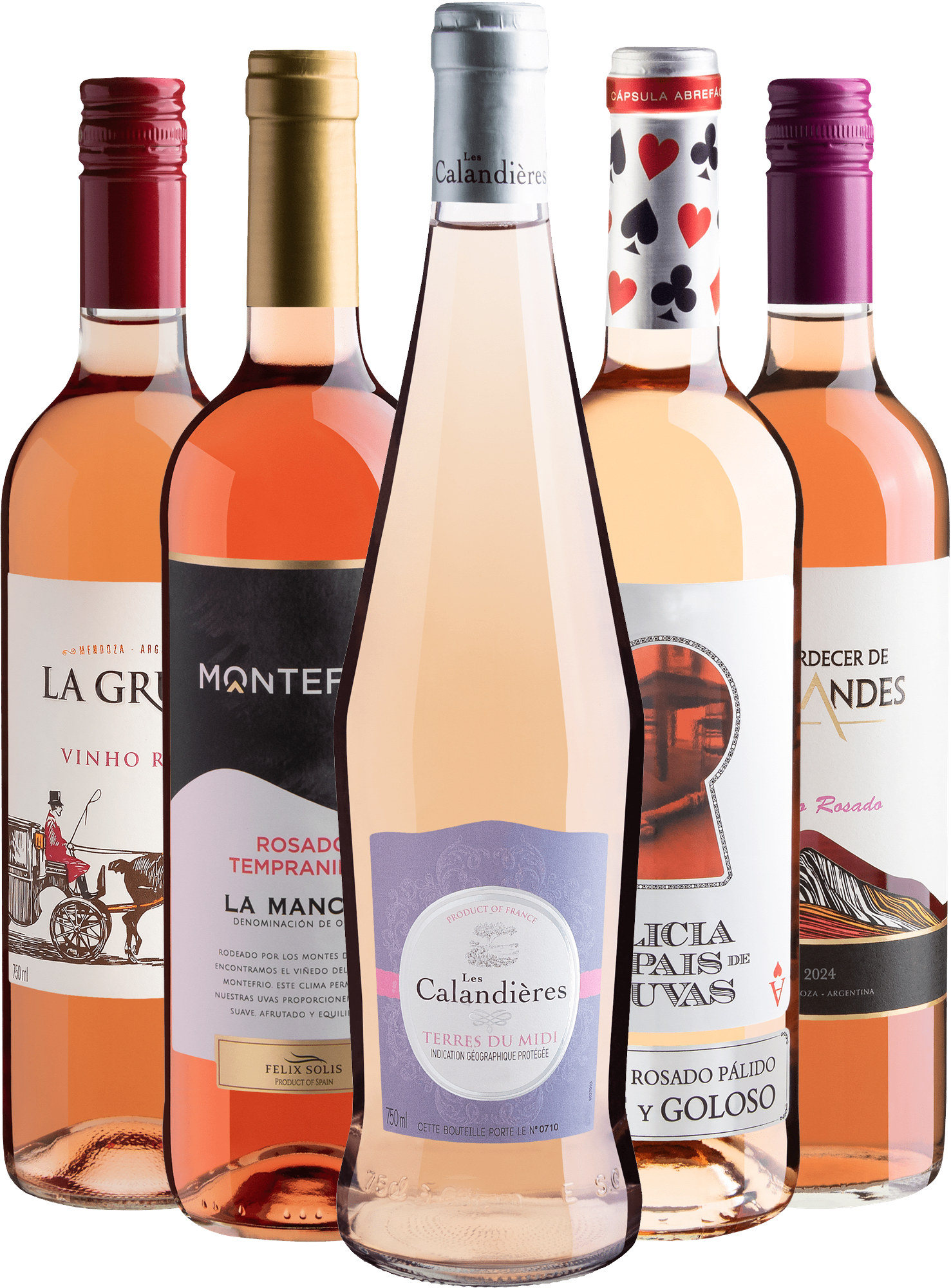 Kit 5 Rosés Best Sellers por R$39,90 cada garrafa