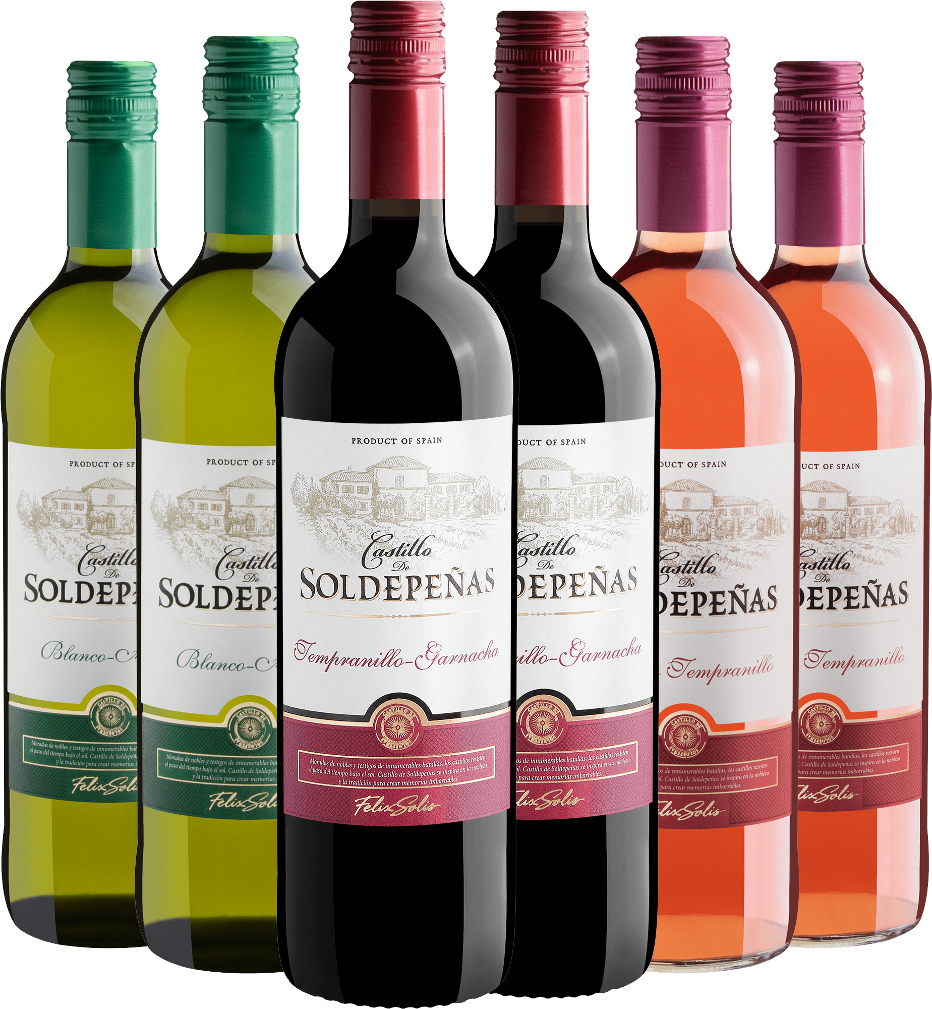 Kit Família Castillo De Soldepeñas | 2 Tintos + 2 Brancos + 2 Rosés