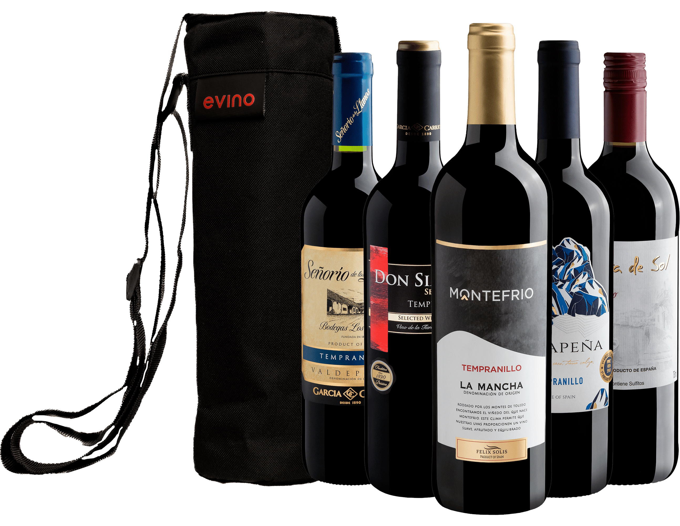 Kit 5 Tempranillos Espanhóis + Bolsa Exclusiva