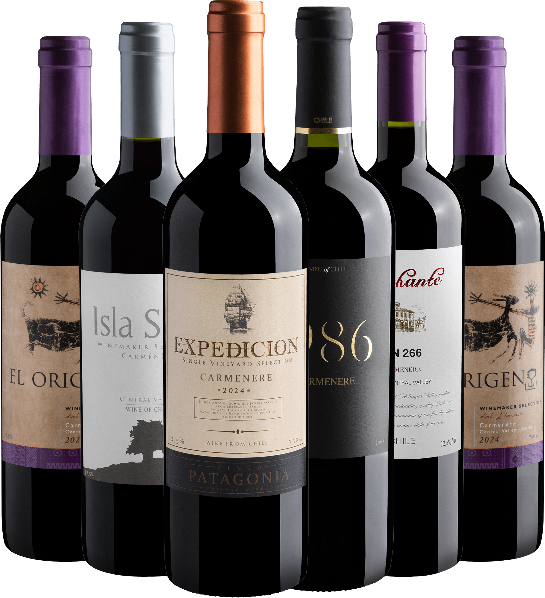Kit 6 Carménères por R$27,90 cada garrafa 