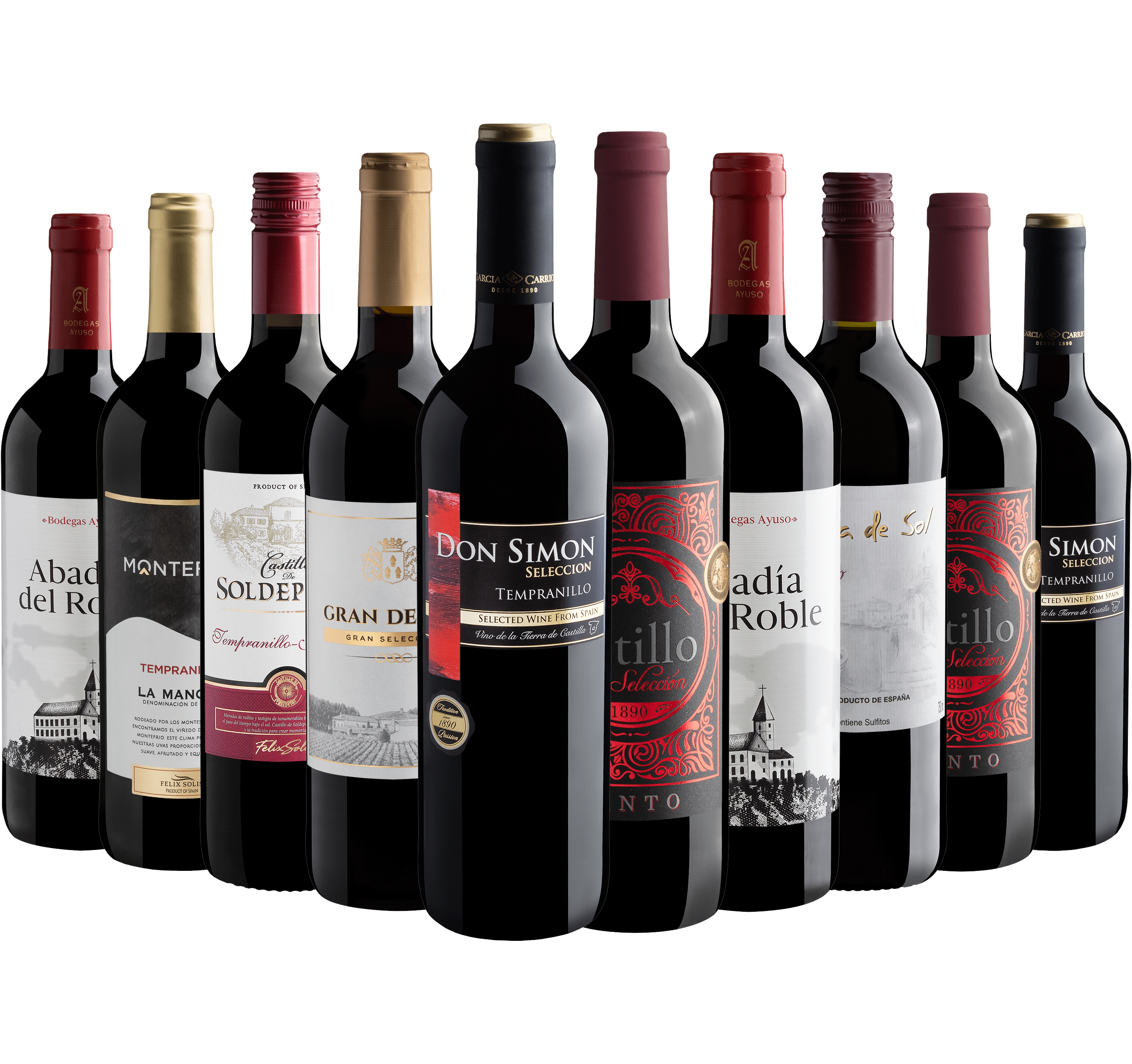 Kit 10 Vinhos Tintos por R$25,90 cada garrafa*