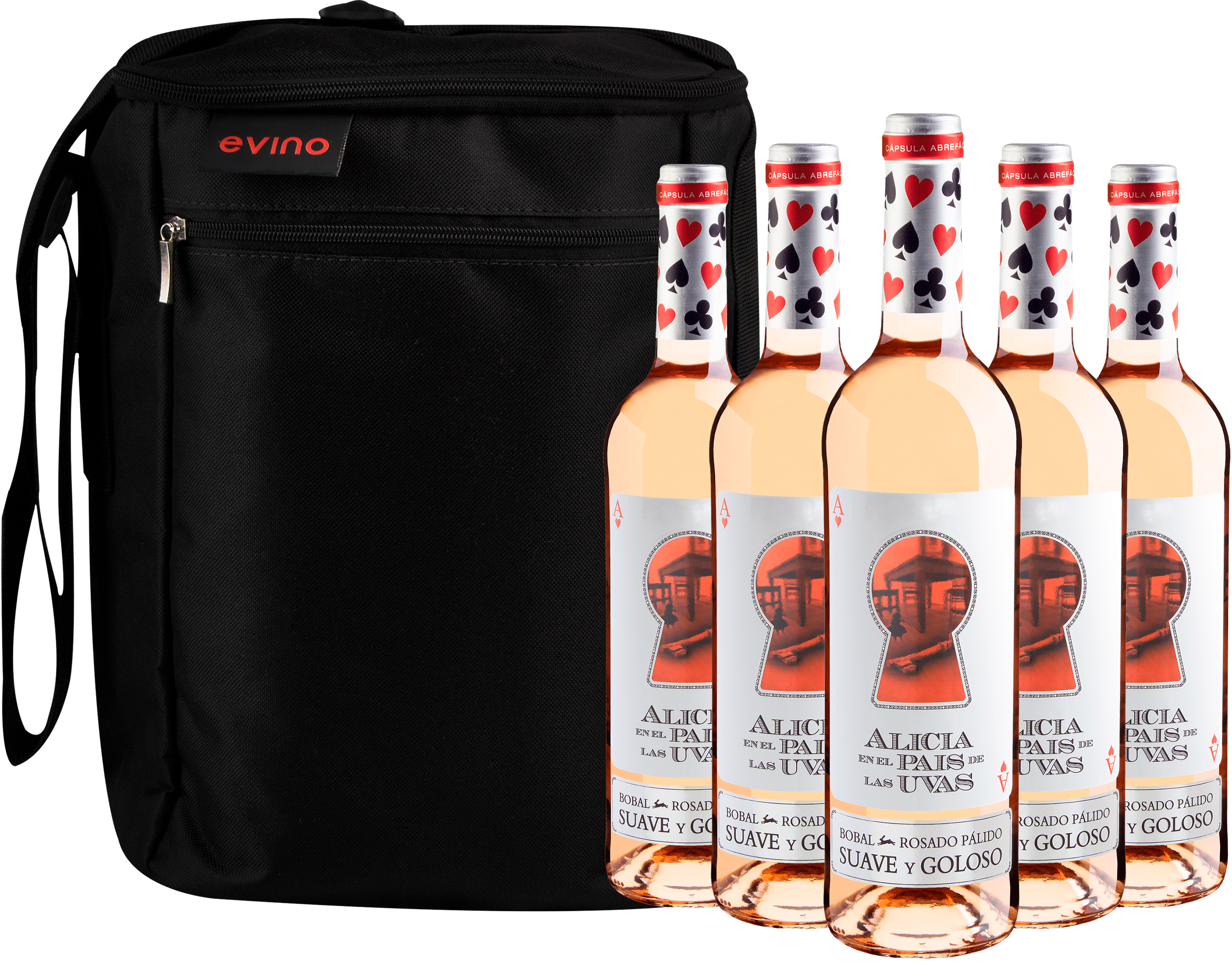 Kit 5 Alicia en el Pais de Las Uvas Bobal Rosado + Bolsa Exclusiva