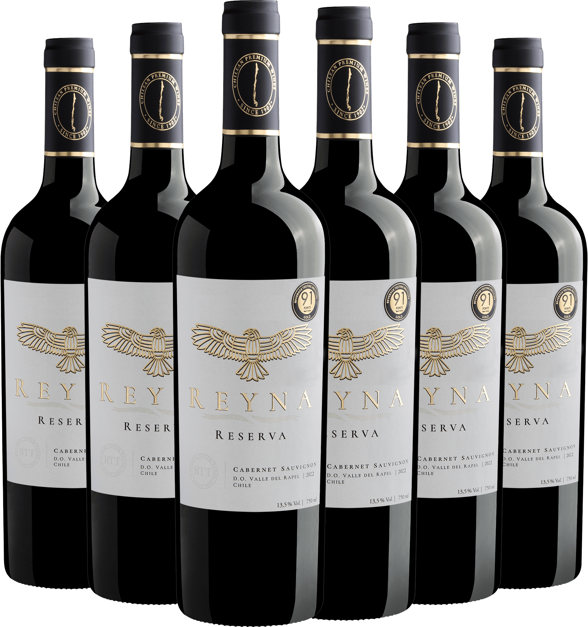 Kit 6 Reyna Reserva Cabernet Sauvignon Valle del Rapel D.O.