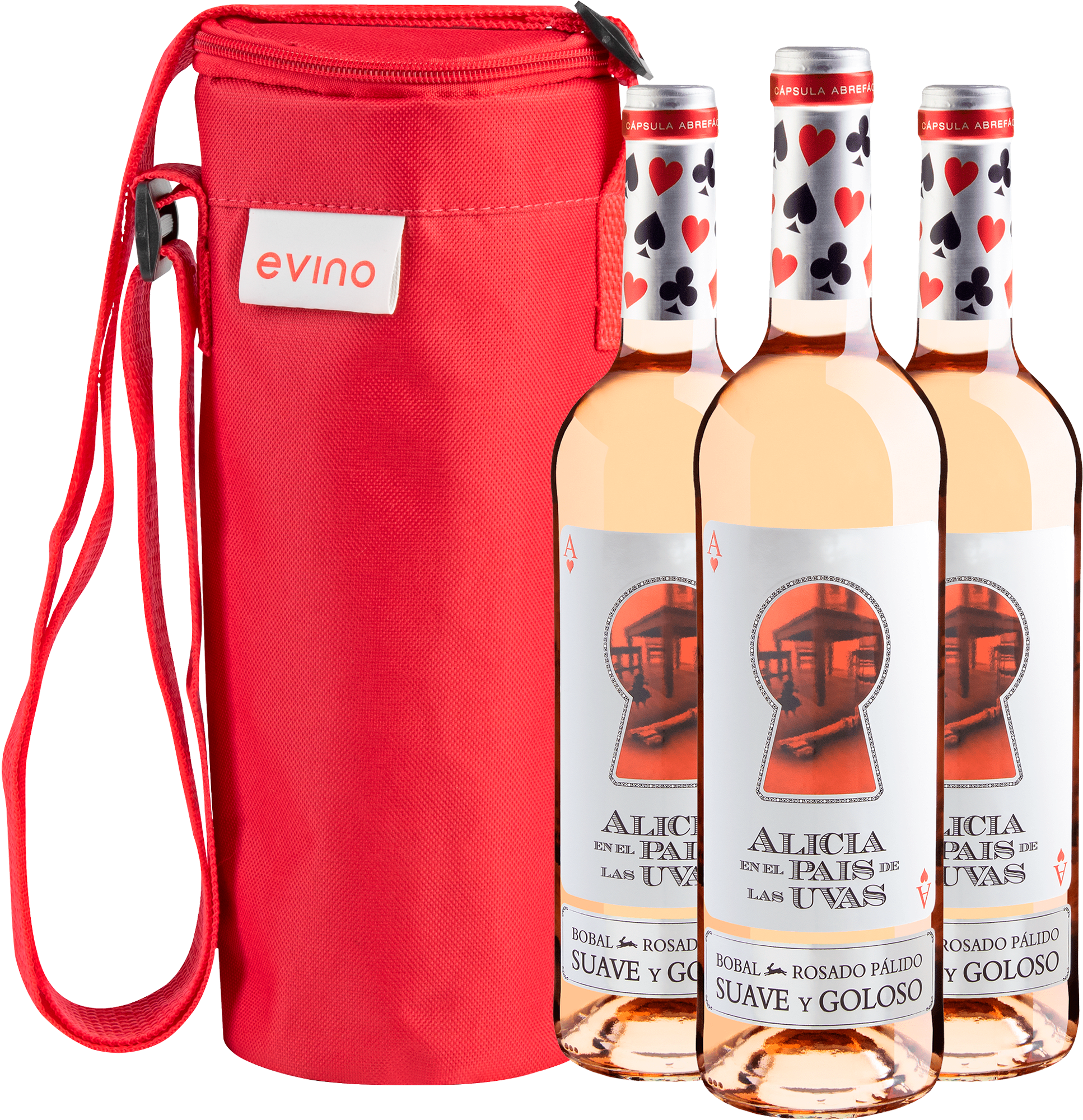 Kit 3 Alicia en el Pais de Las Uvas Bobal Rosado Pálido + Bolsa Exclusiva