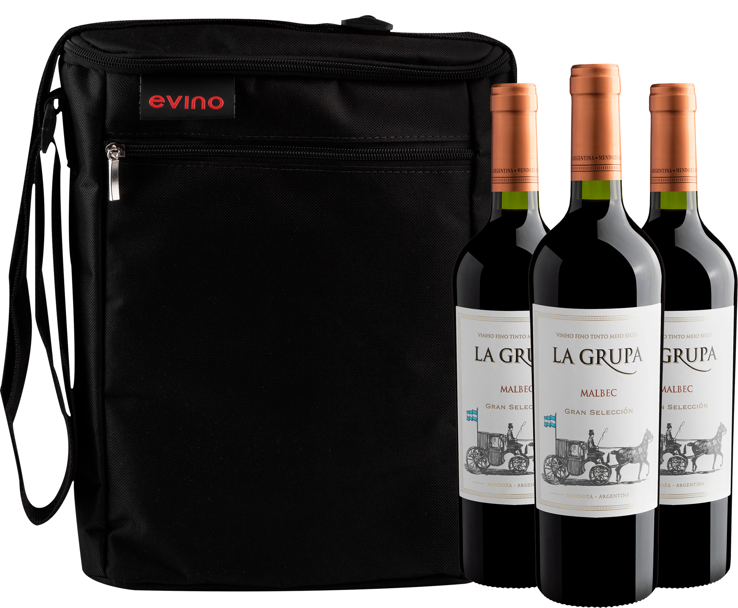 Kit 3 La Grupa Gran Selección Malbec + Bolsa Exclusiva