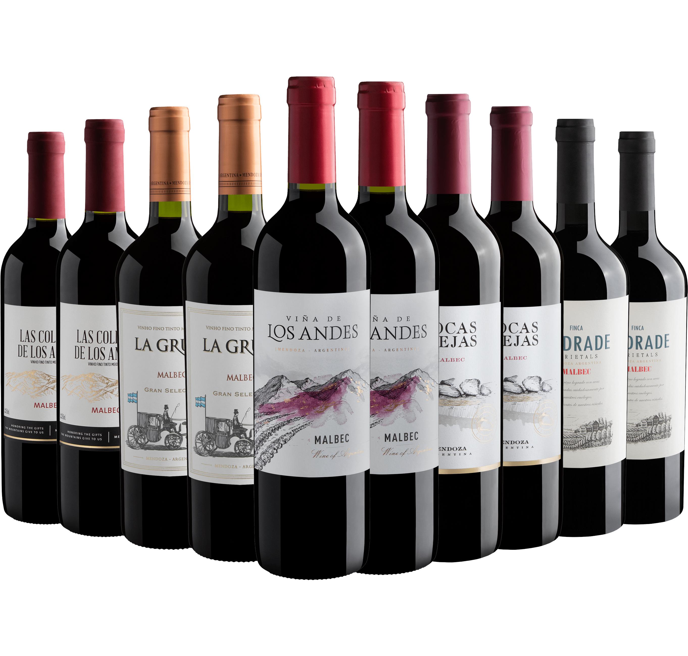 Kit 10 Malbecs por R$26,90 cada garrafa*