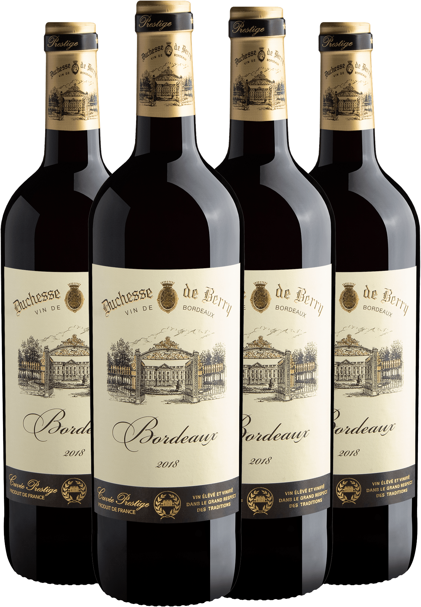 Kit 4 Duchesse de Berry Bordeaux AOP por R$59,90 cada garrafa