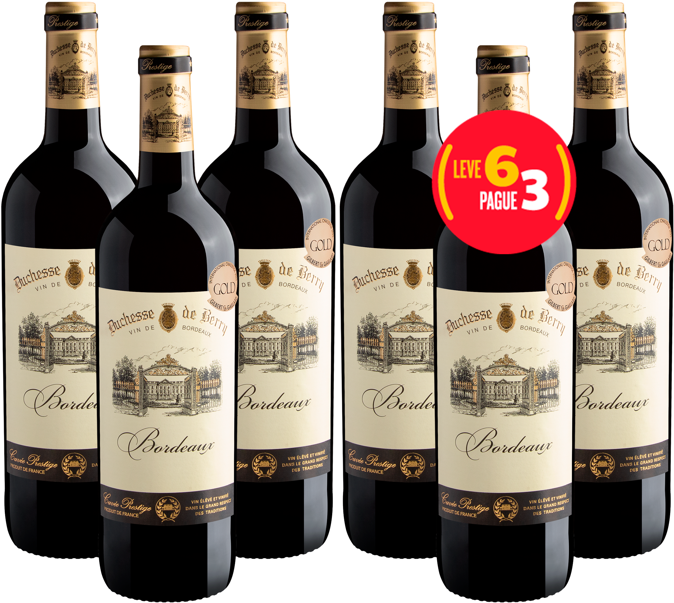 Kit Leve 6 Pague 3 Duchesse de Berry Bordeaux AOP