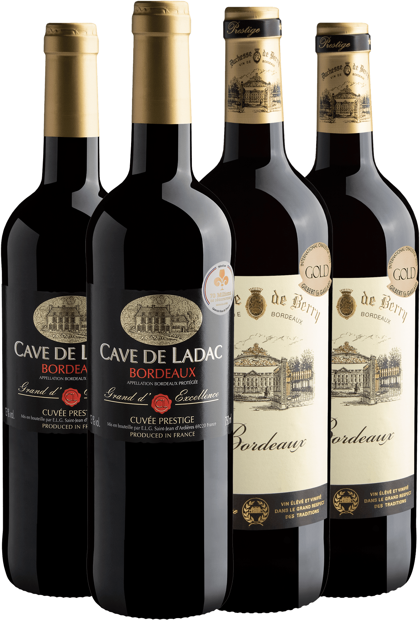Kit Bordeaux Premiados | 2 Cave de Ladac + 2 Duchesse de Berry 