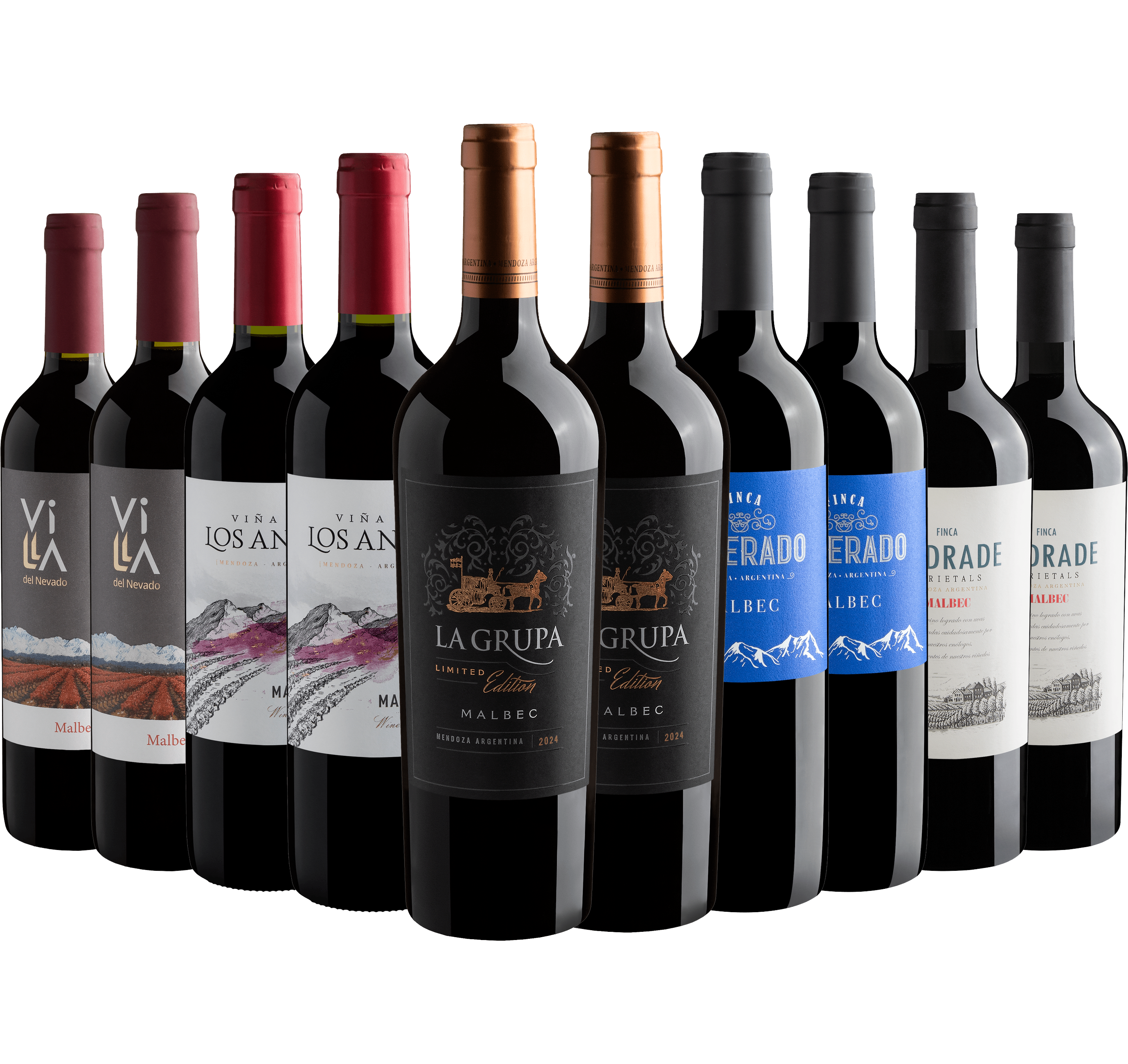 Kit 10 Malbecs por R$28,90 cada garrafa