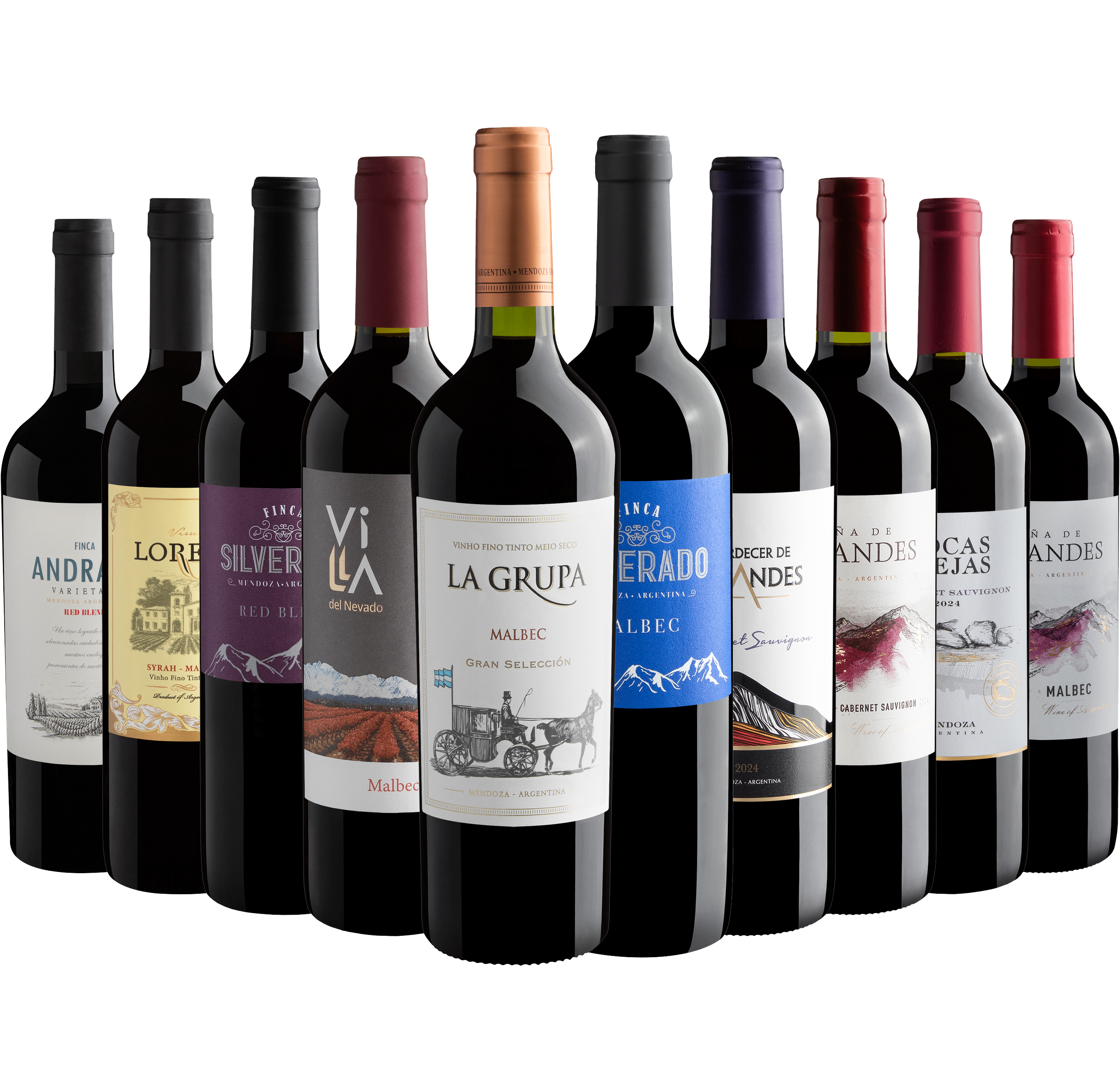 Kit 10 Vinhos Argentinos por R$27,90 cada garrafa*