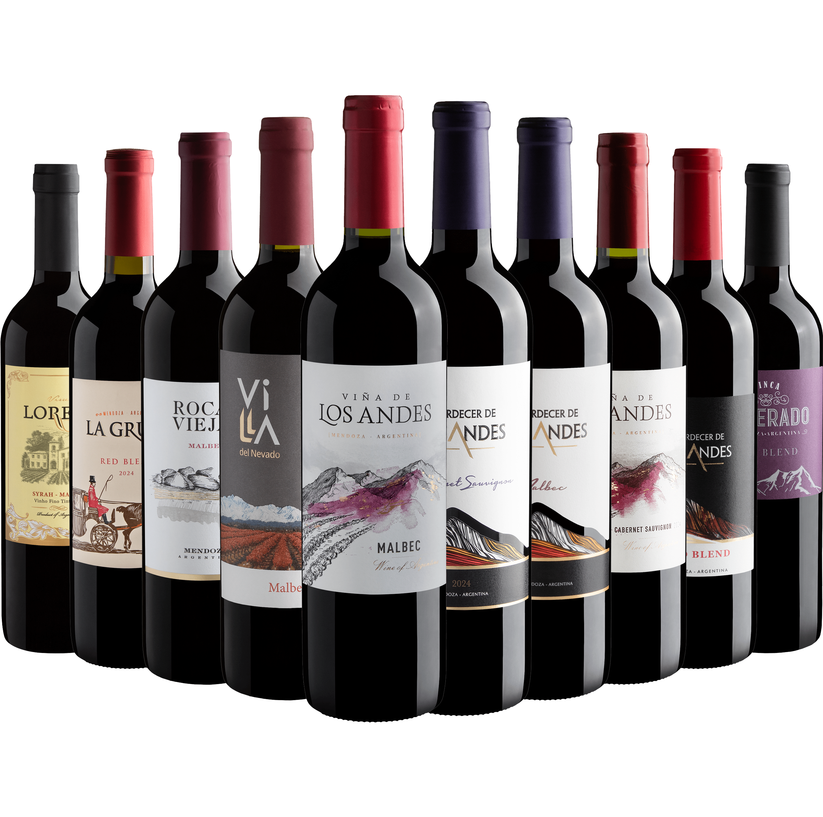 Kit 10 Vinhos Tintos Argentinos por R$26,90 cada garrafa*