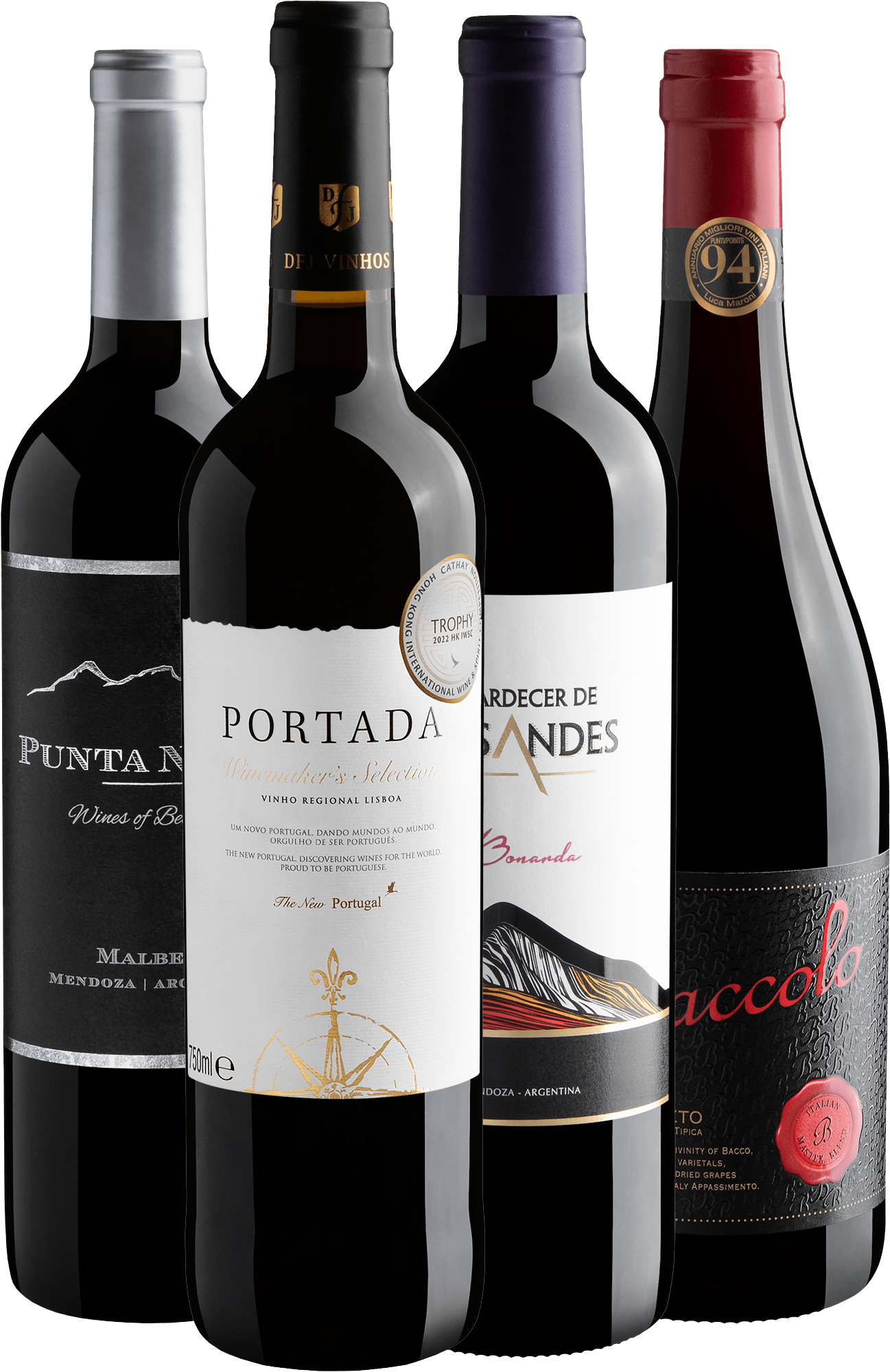 Kit 4 Vinhos Medalha de Ouro por R$44,90 cada garrafa