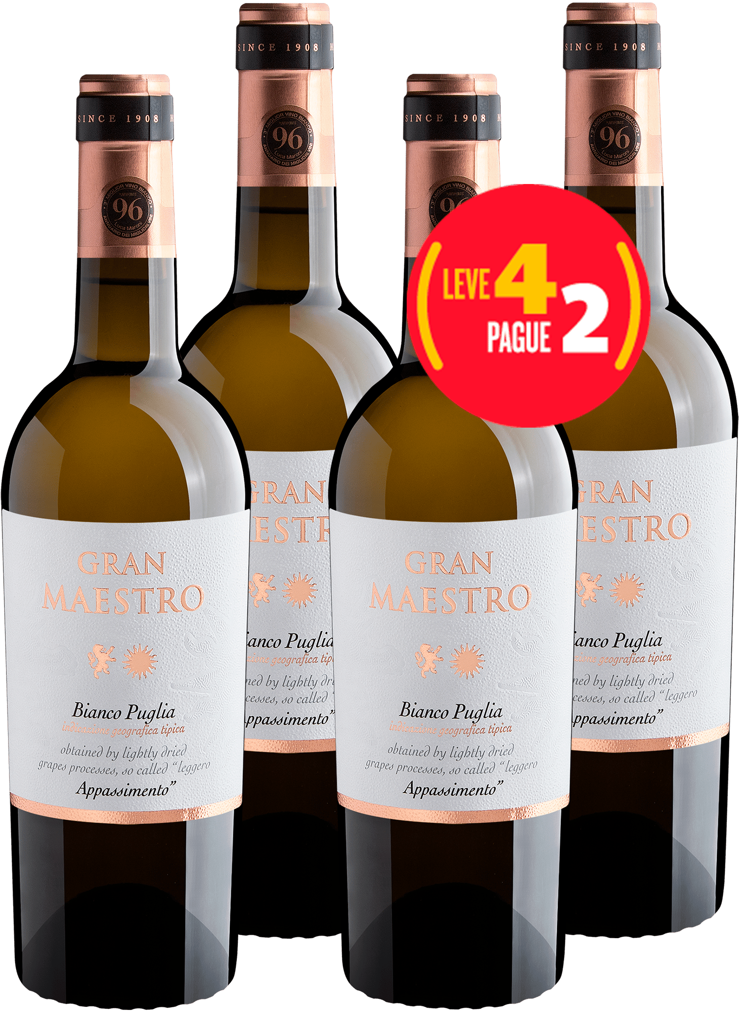 Kit Leve 4 Pague 2 Gran Maestro Bianco Appassimento Puglia IGT*