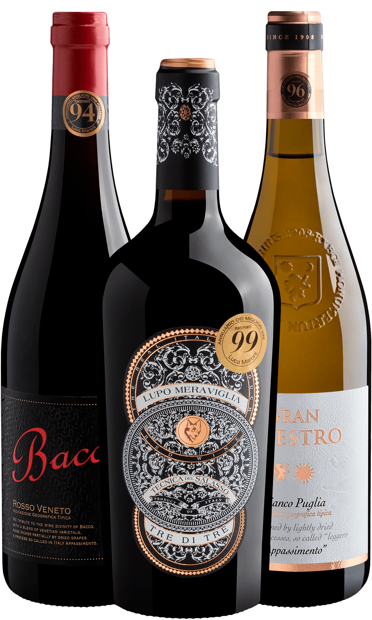 Kit Vinhos Italianos 94+ Pontos por R$89,90 cada garrafa