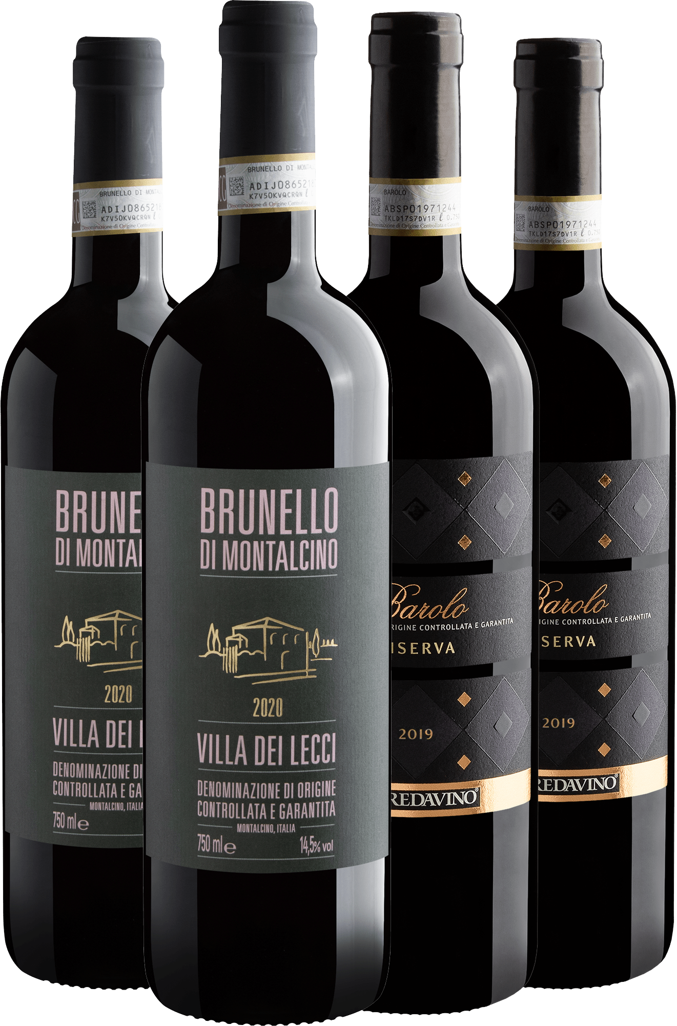 Kit Barolo Riserva e Brunello | 2 Terre da Vino + 2 Villa dei Lecci
