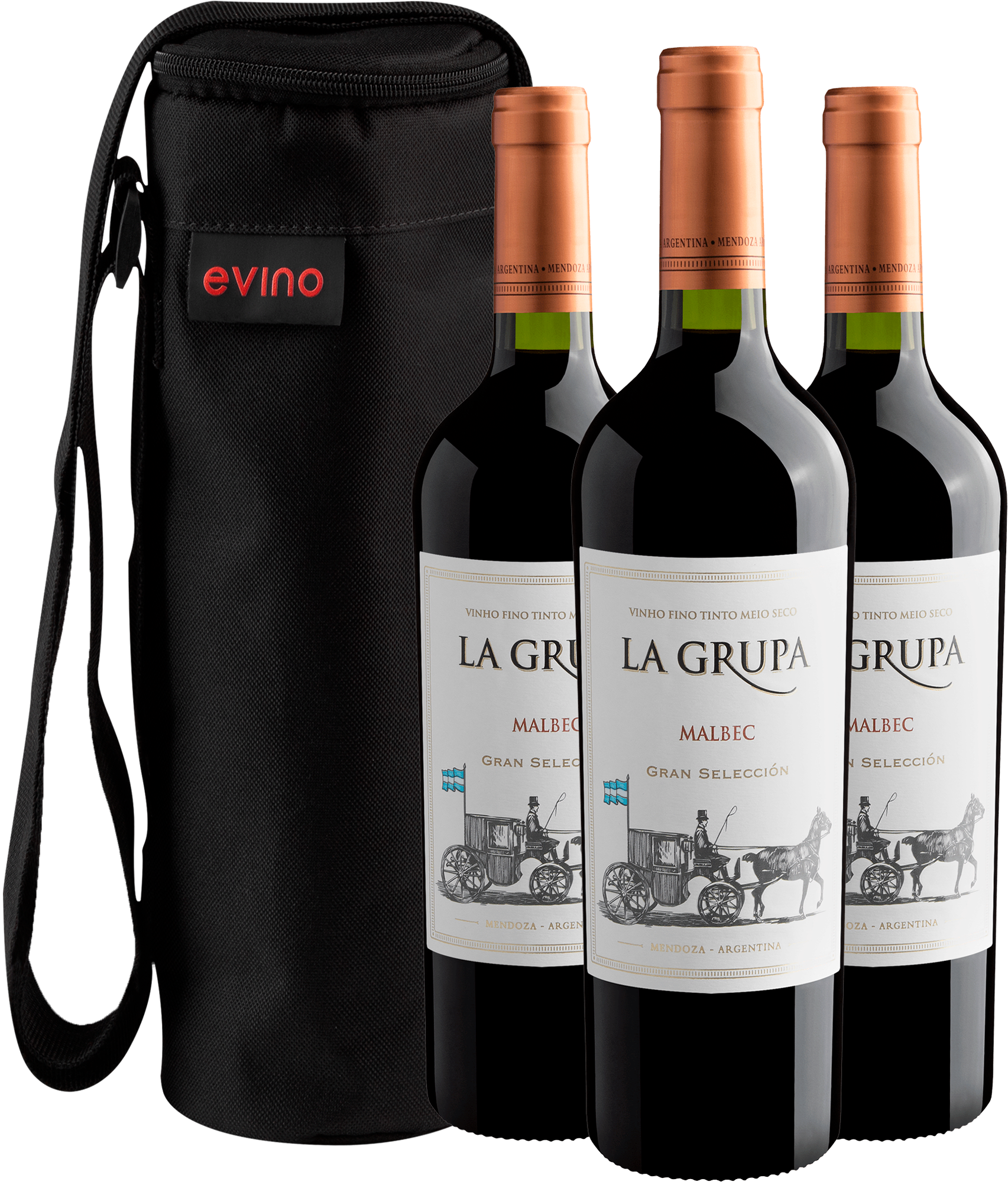 Kit 3 La Grupa Gran Selección Malbec + Bolsa Exclusiva