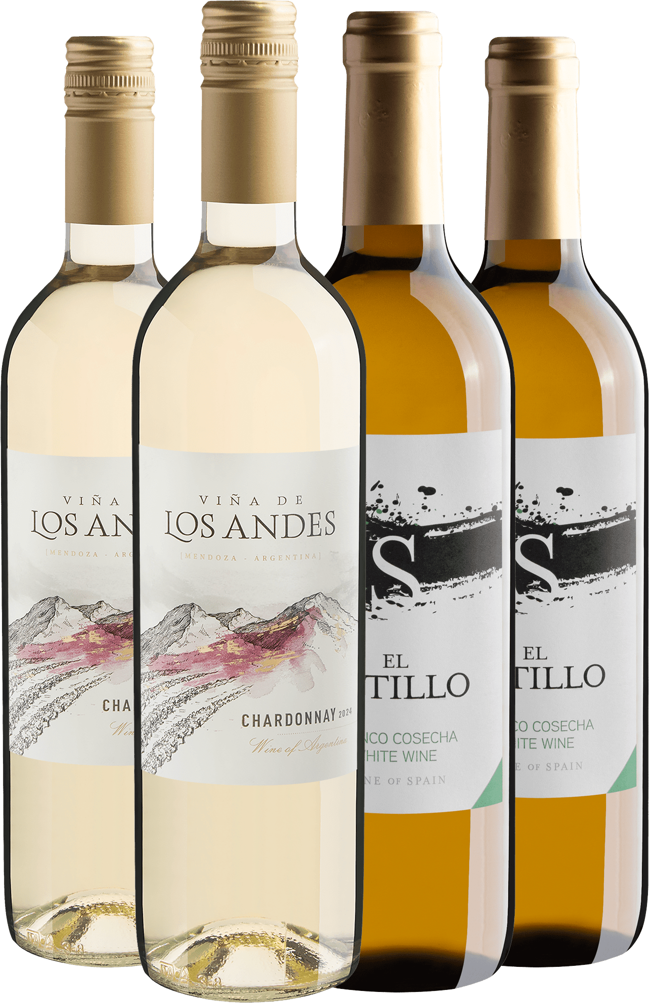 Kit 4 Vinhos Brancos Best Sellers por R$28,90 cada garrafa