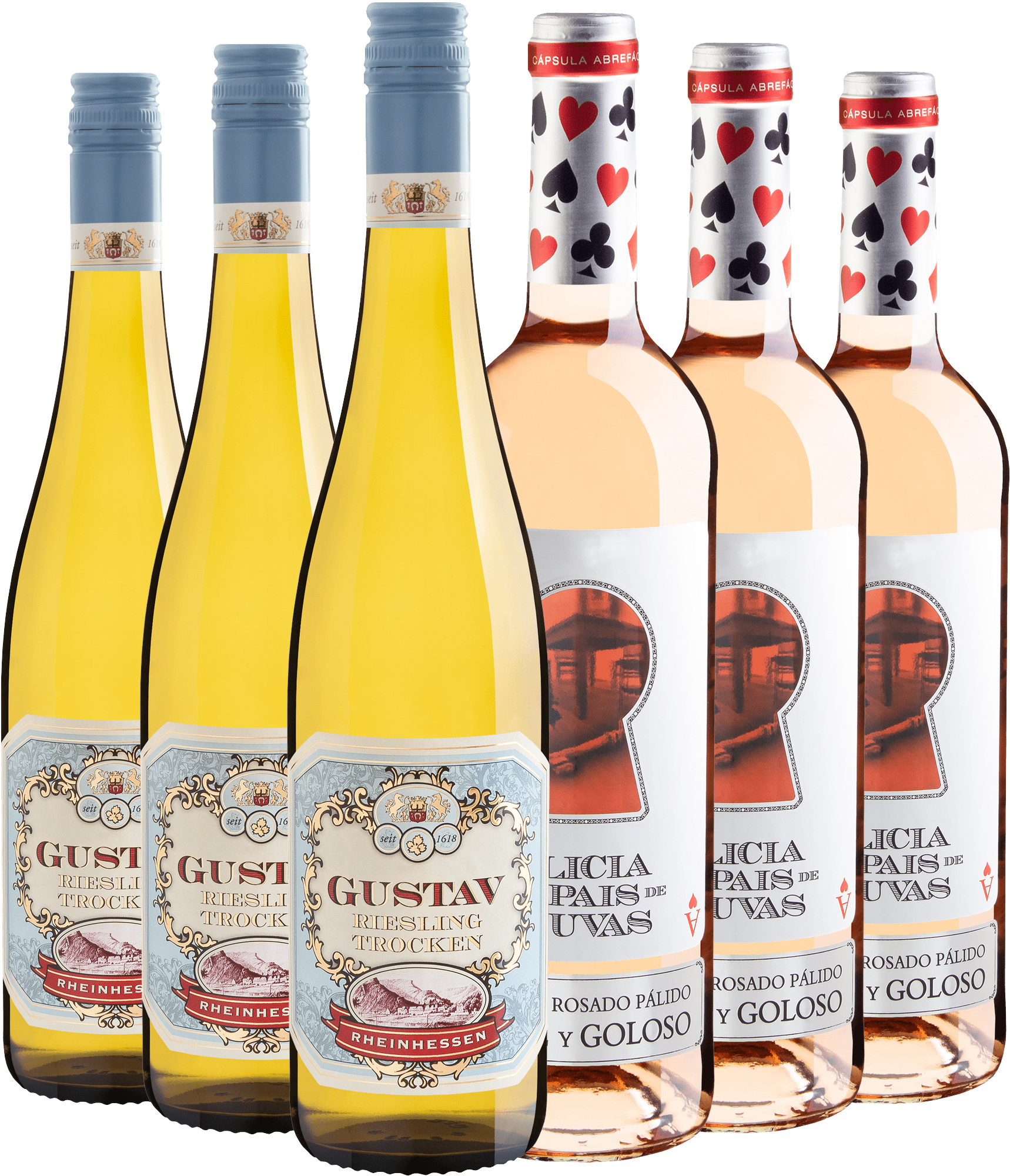 Kit Vinhos Refrescantes Best Sellers | 3 Gustav Riesling + 3 Alicia Rosado