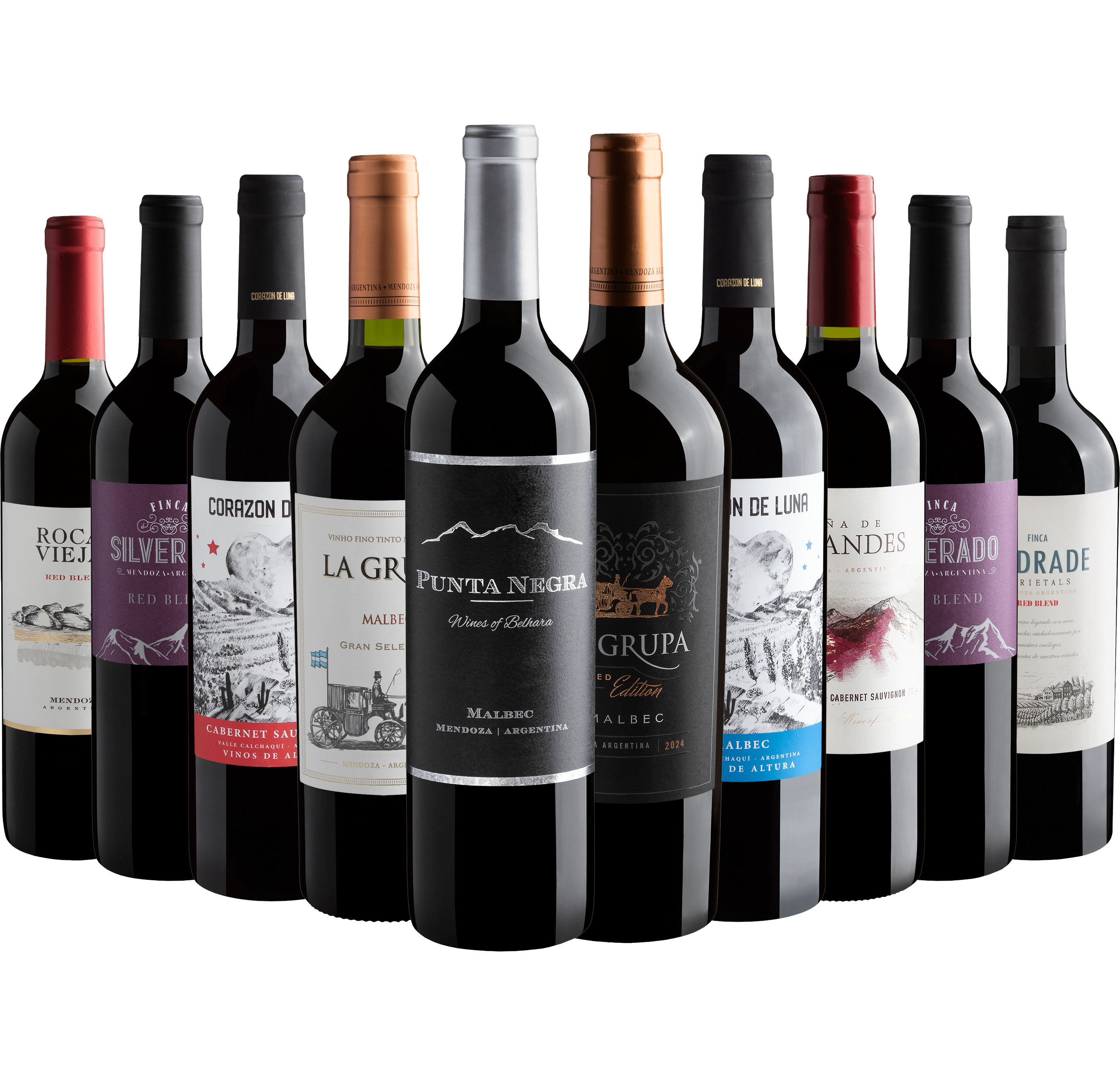 Kit 10 Tintos Argentinos com Punta Negra por R$29,90 cada garrafa*