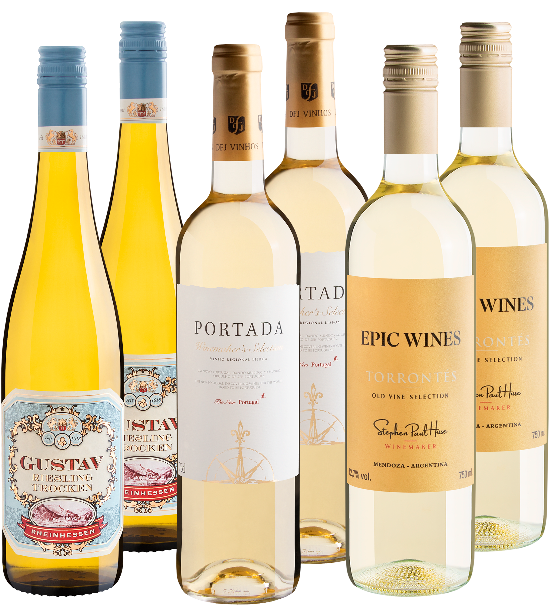 Kit 6 Vinhos Brancos Favoritos por R$46,90 cada garrafa