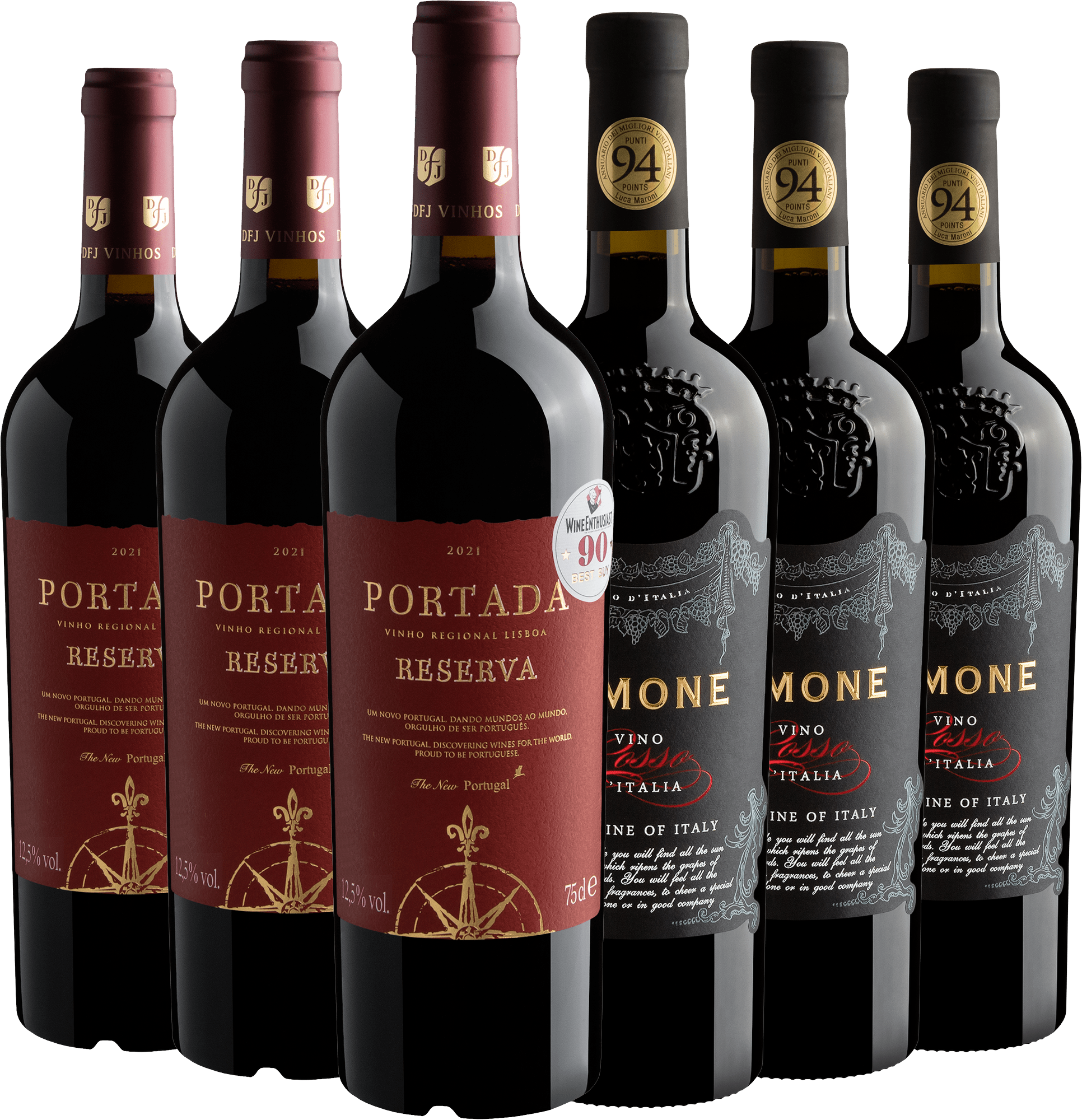 Kit 3 Portada Reserva + 3 Aimone por R$69,90 cada garrafa