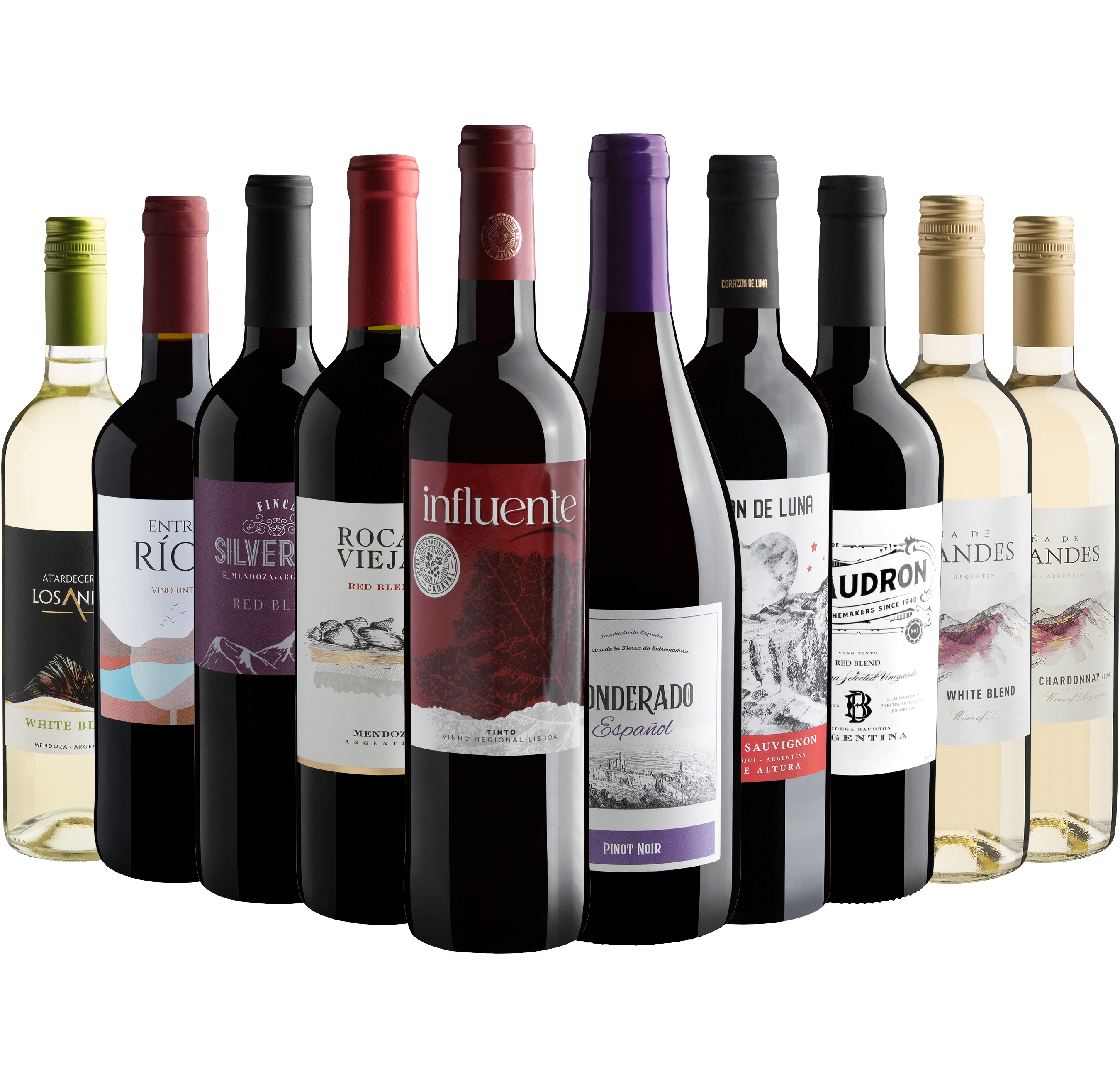 Kit 10 Vinhos por R$27,90 cada garrafa
