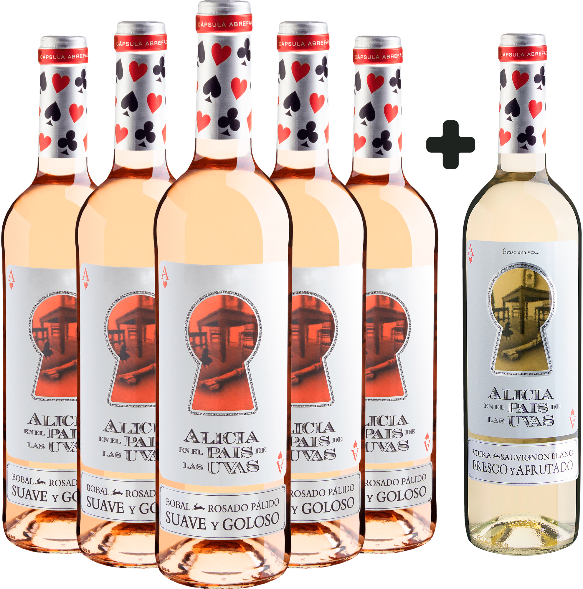 Kit Alicia en el Pais de Las Uvas | 5 Bobal Rosado + 1 Viura - Sauvignon Blanc