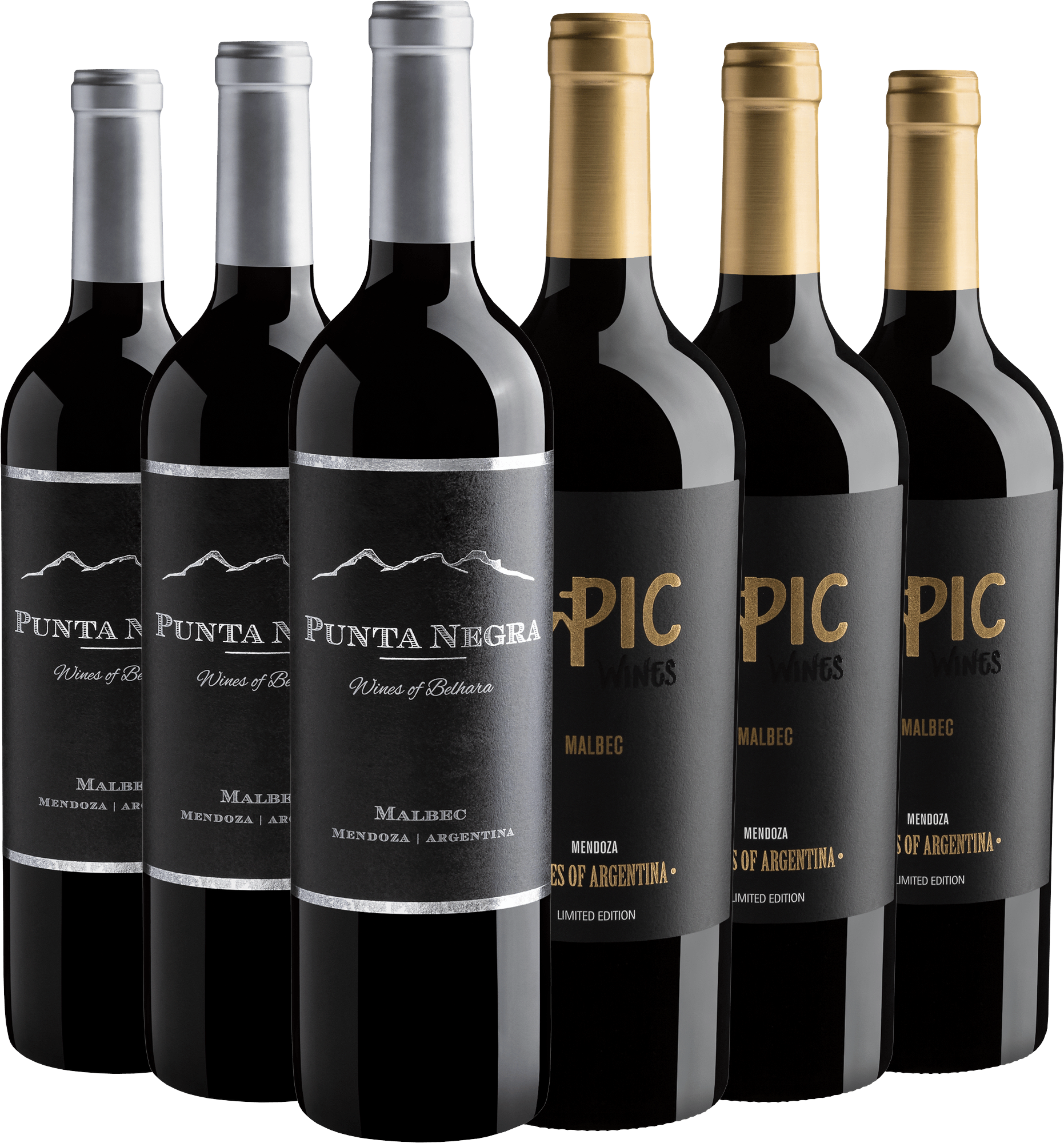 Kit Malbecs: 3 Punta Negra + 3 Epic Wines