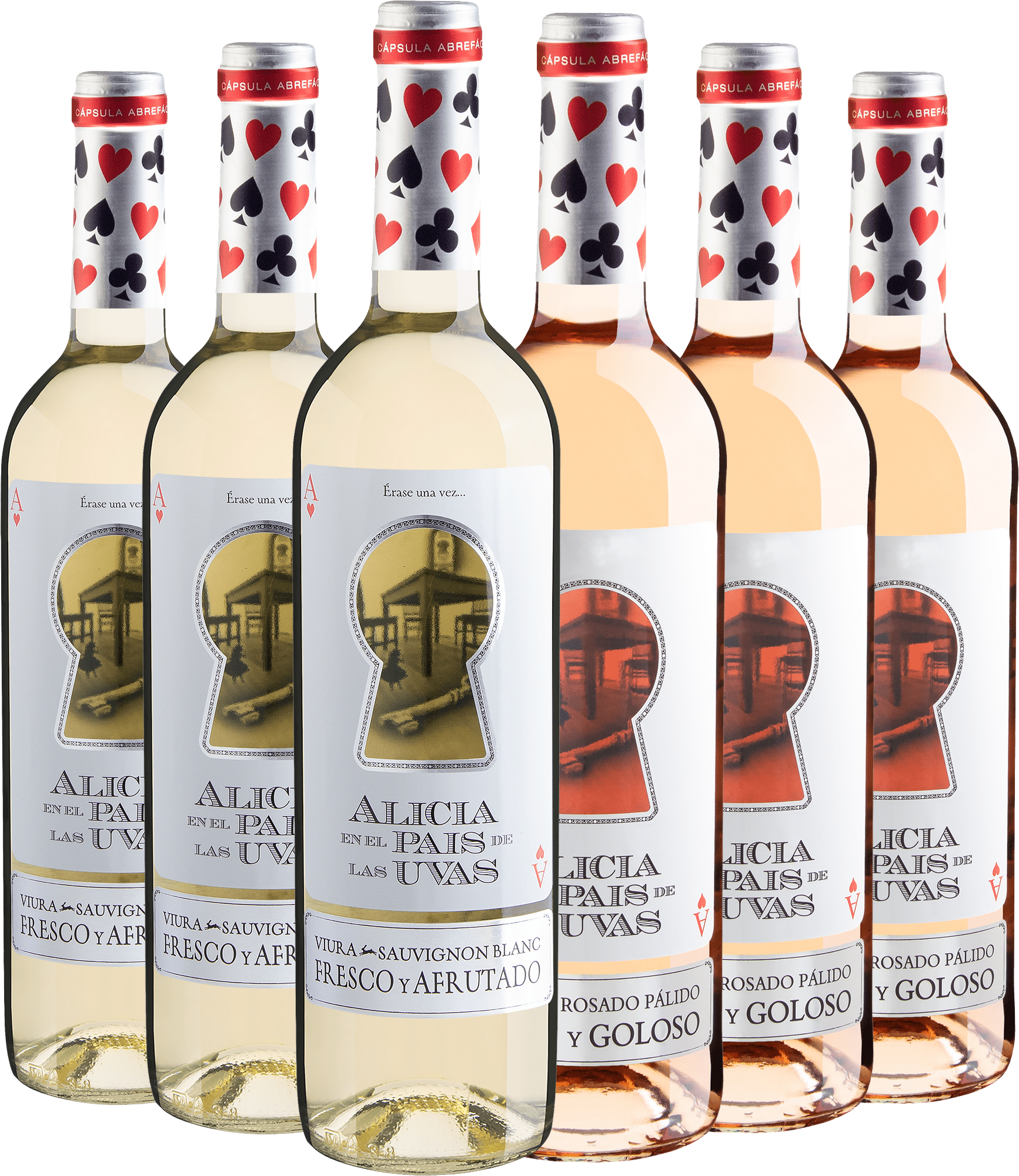 Kit Alicia en el Pais de Las Uvas | 3 Rosé + 3 Branco por R$36,90 cada garrafa 