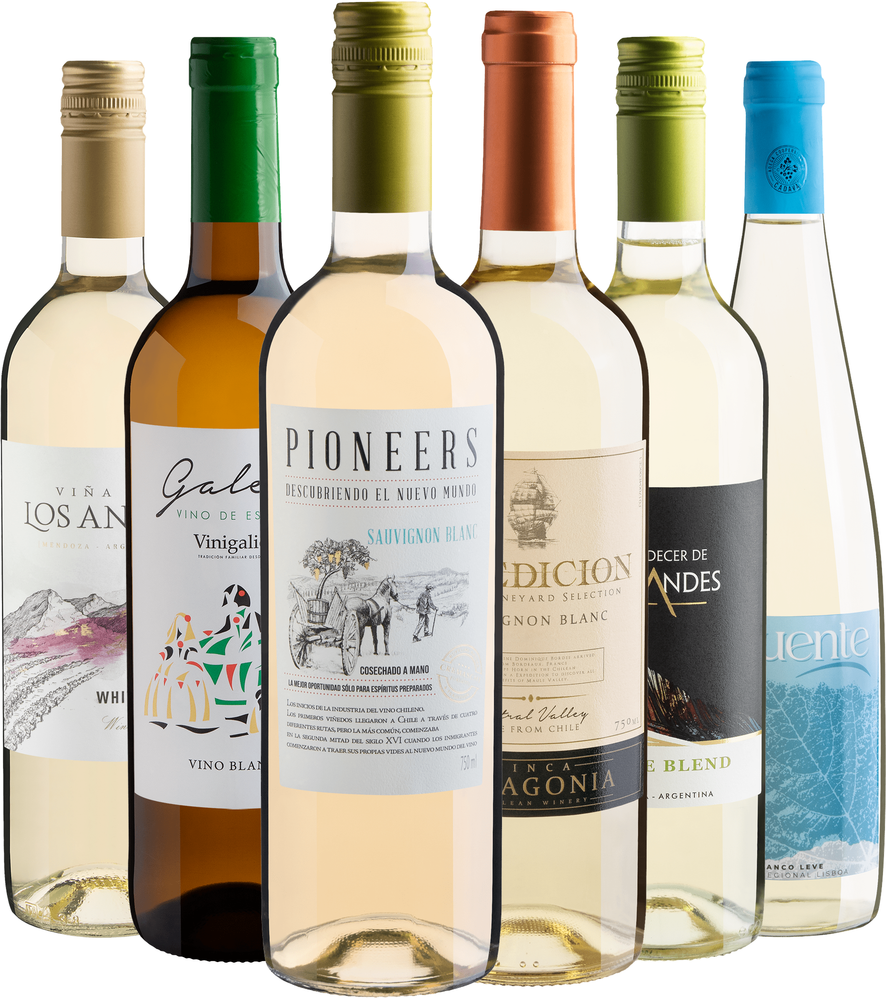 Kit 6 Vinhos Brancos por R$25,90 cada garrafa*