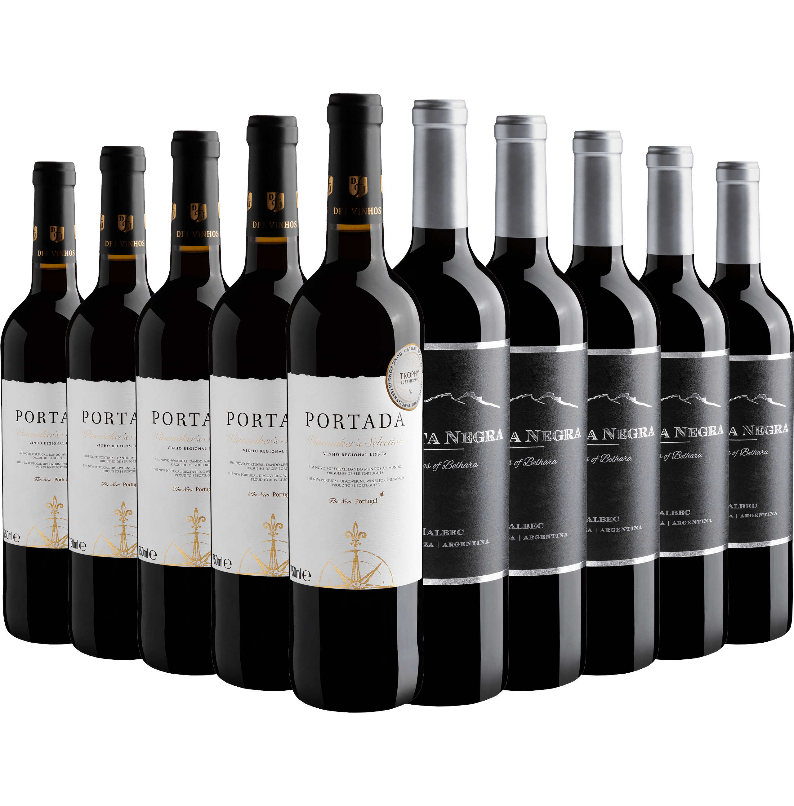 Kit Best Sellers | 5 Portada Winemaker's + 5 Punta Negra Malbec por R$42,90 cada garrafa