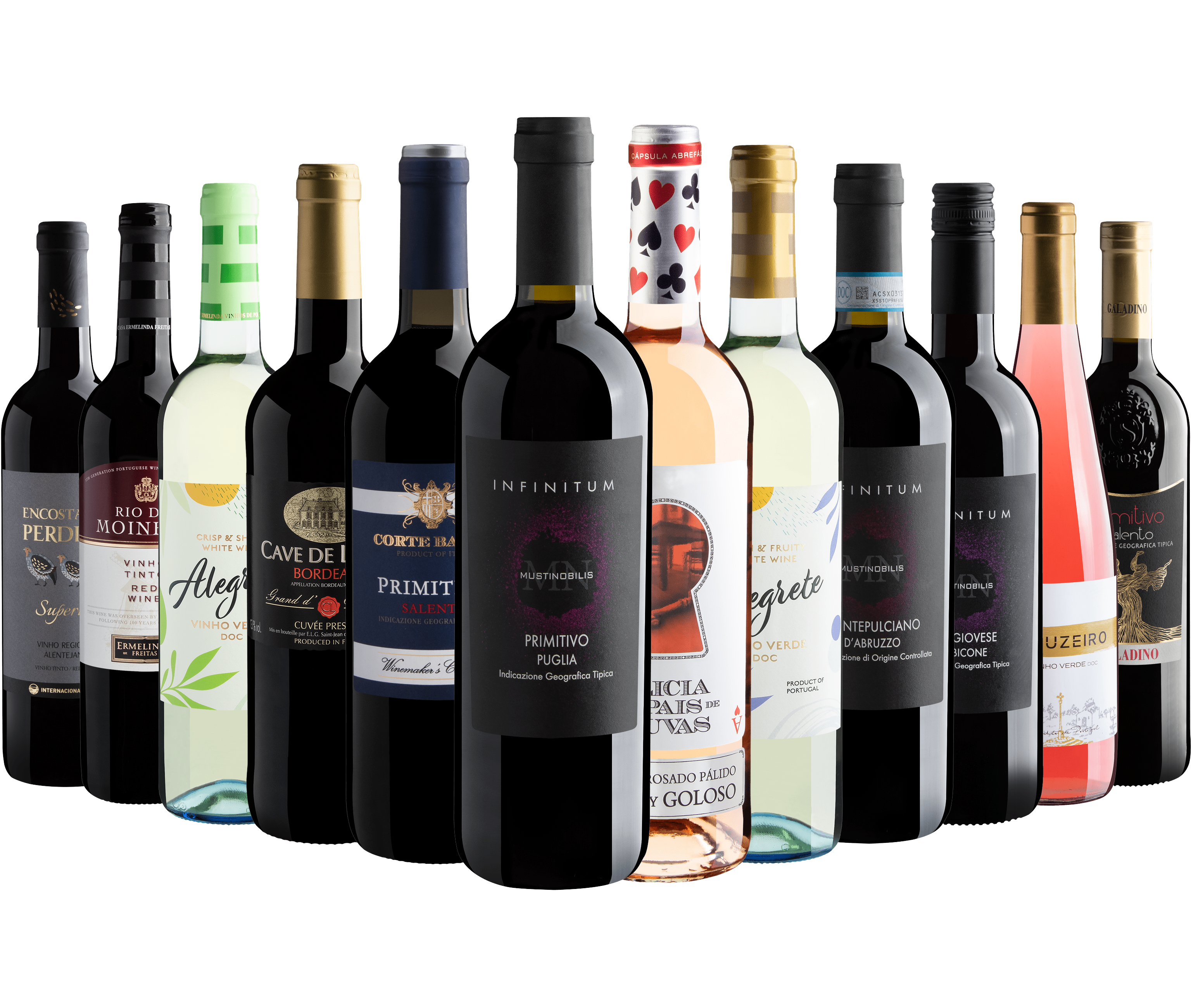 Kit 12 Vinhos do Velho Mundo por R$44,90 cada garrafa*