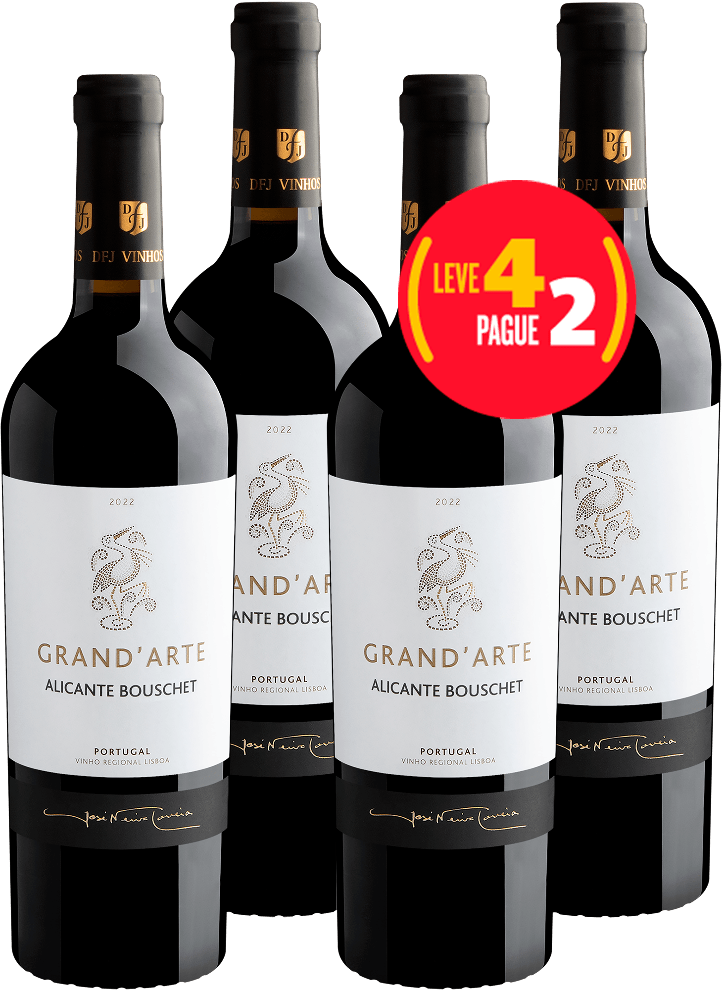 Kit Leve 4 Pague 2 Grand'Arte Alicante Bouschet Vinho Regional Lisboa 